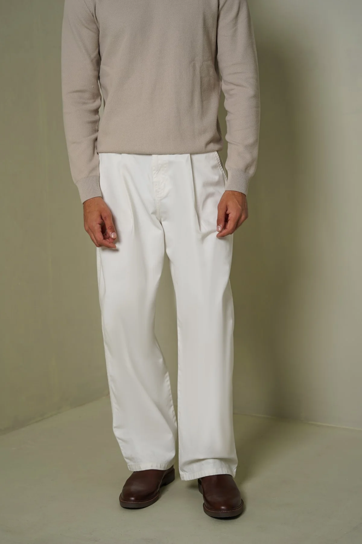 3D PLEAT DENIM PANTS