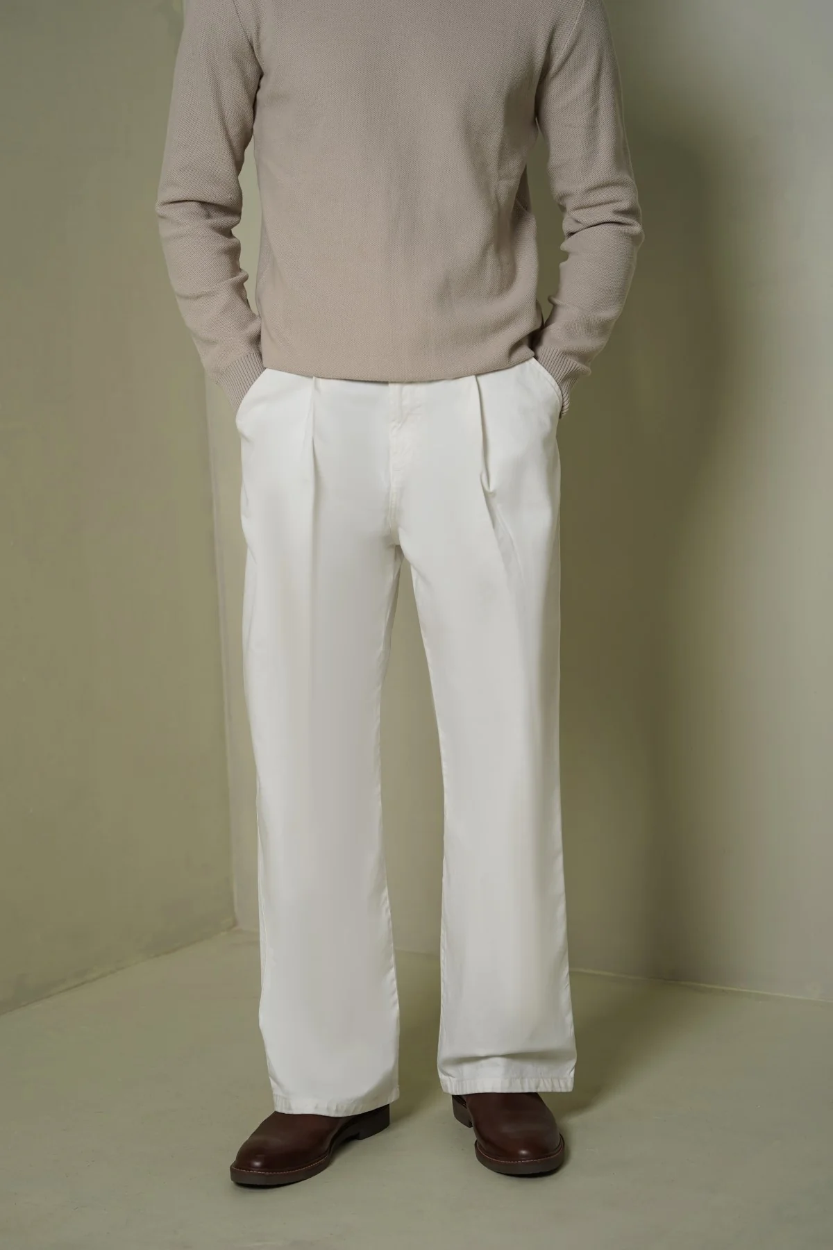 3D PLEAT DENIM PANTS - Image 4