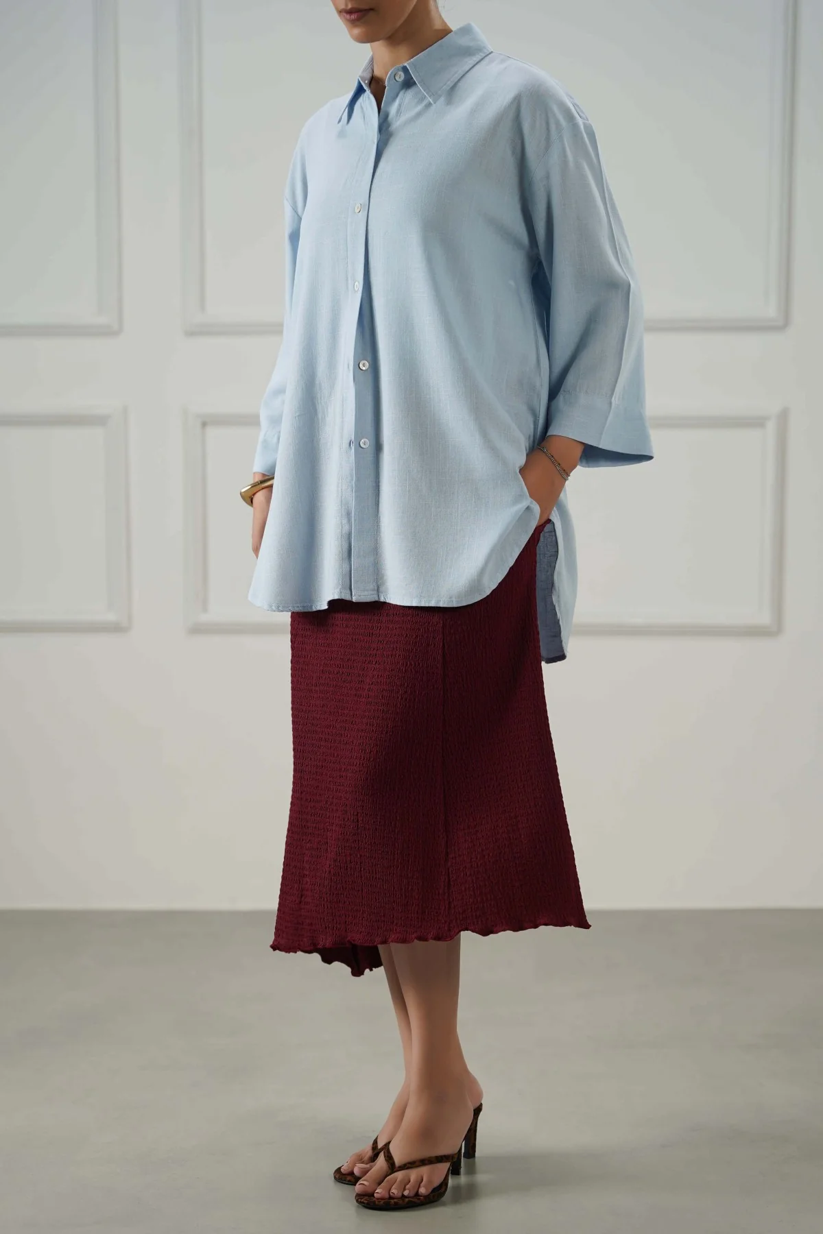 ASYMMETRIC CRINKLE SKIRT - Image 4