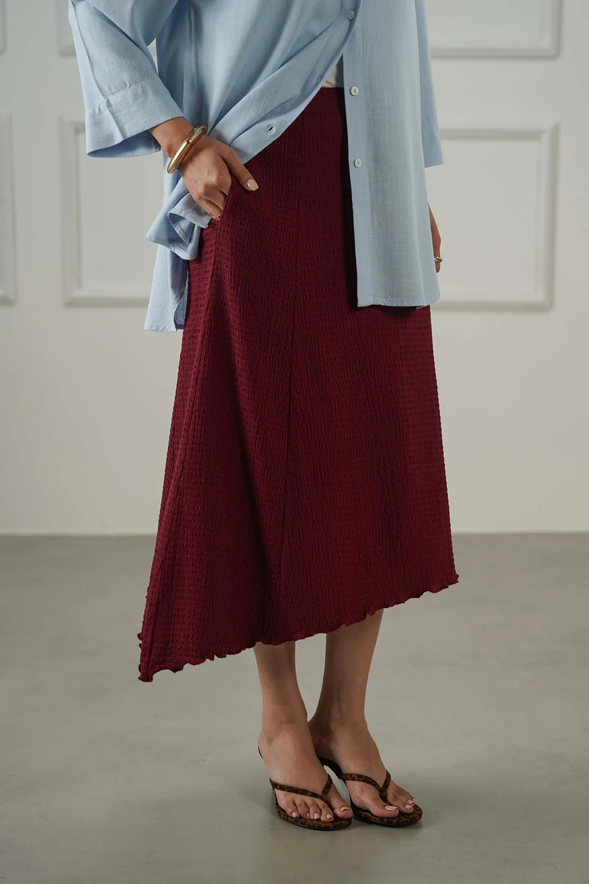 ASYMMETRIC CRINKLE SKIRT - Image 7