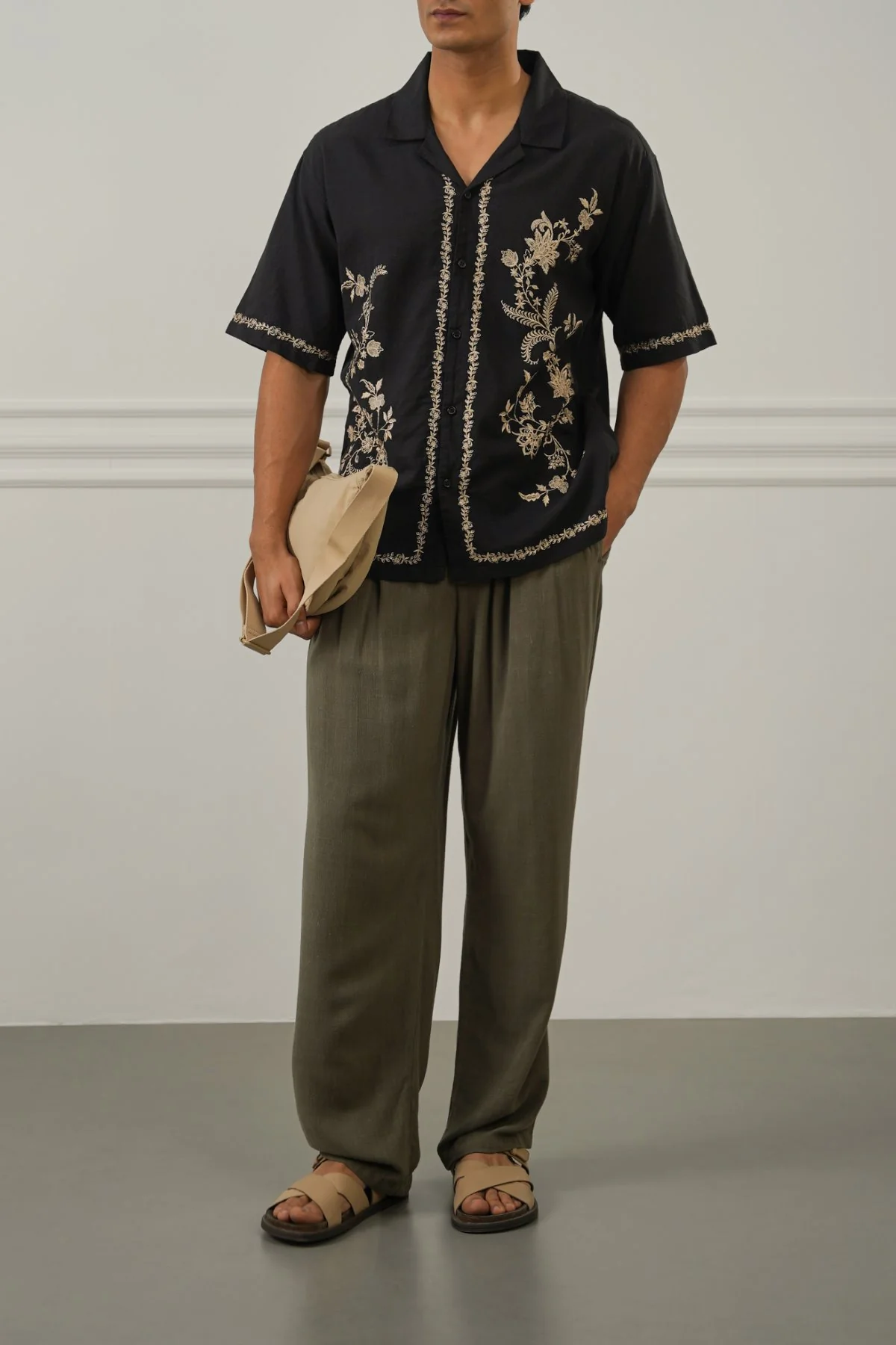 ASYMMETRIC EMBROIDERED SHIRT