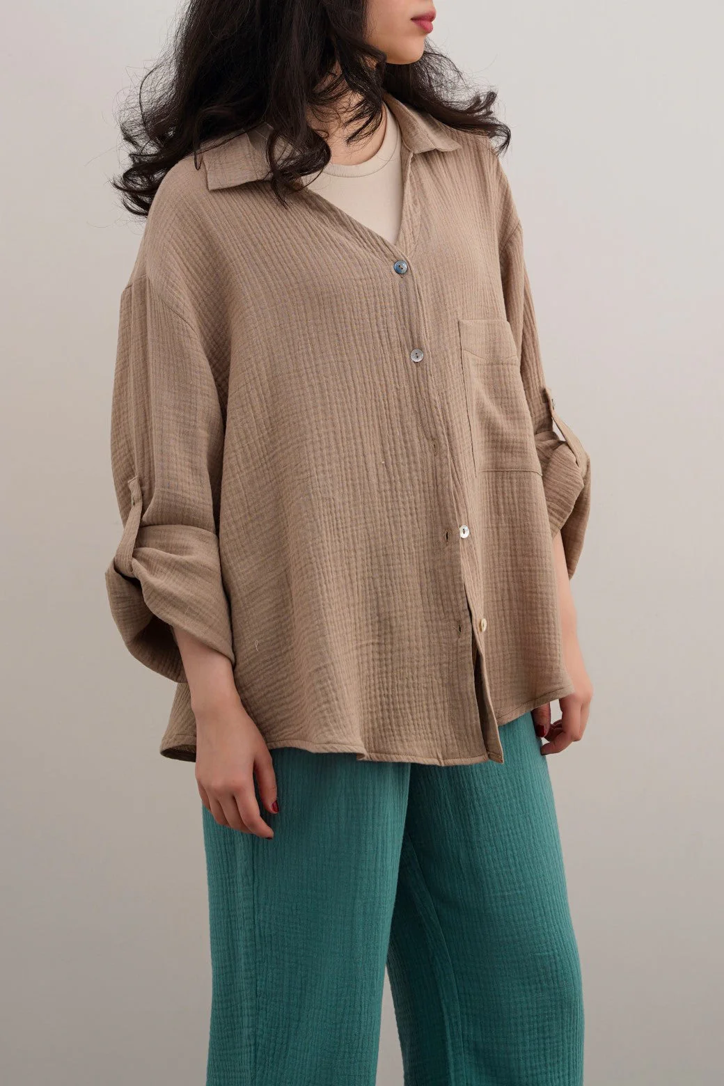BASIC MUSLIN BUTTON DOWN - Image 7