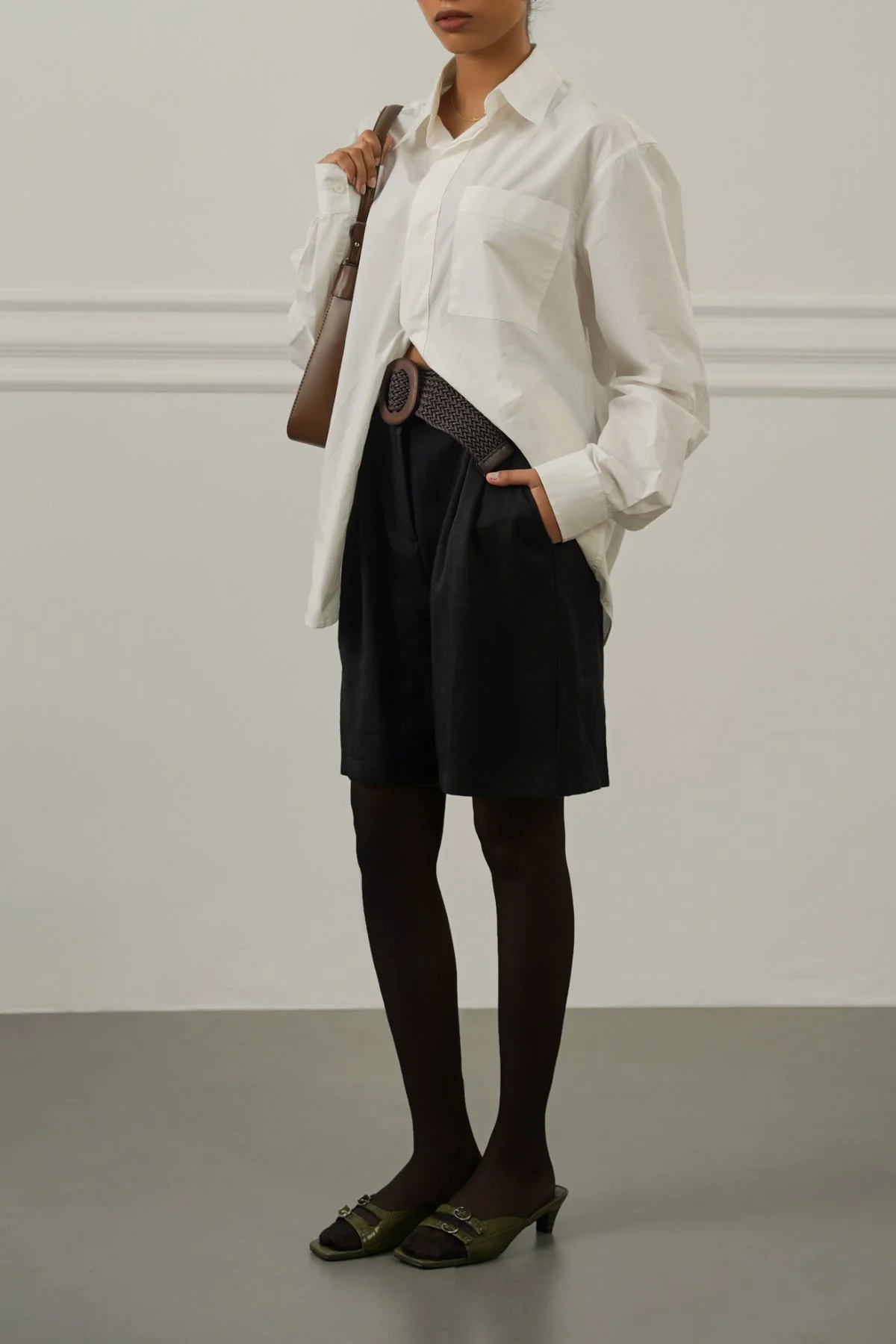 BELTED PLEAT SHORTS