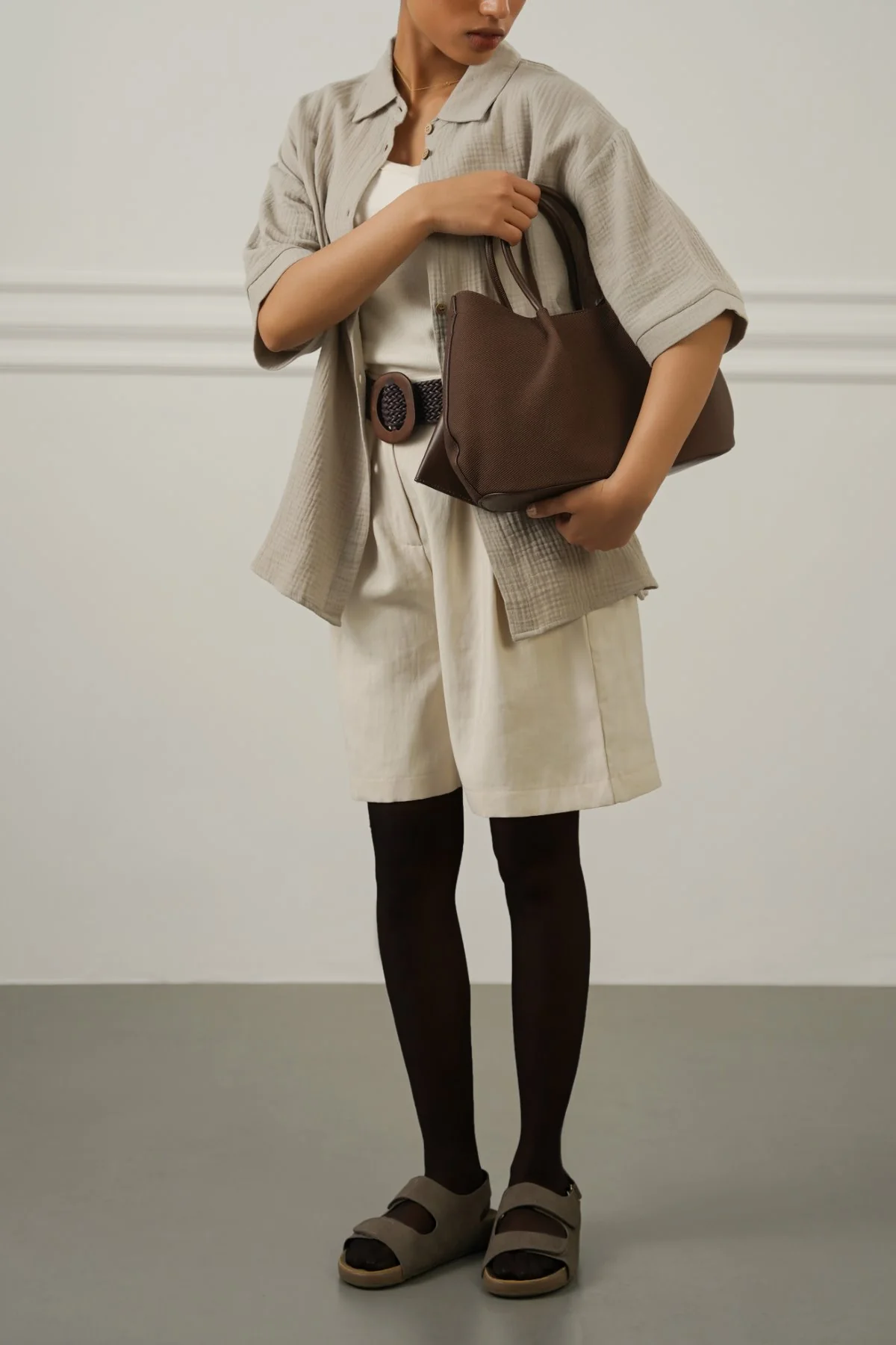 BELTED PLEAT SHORTS