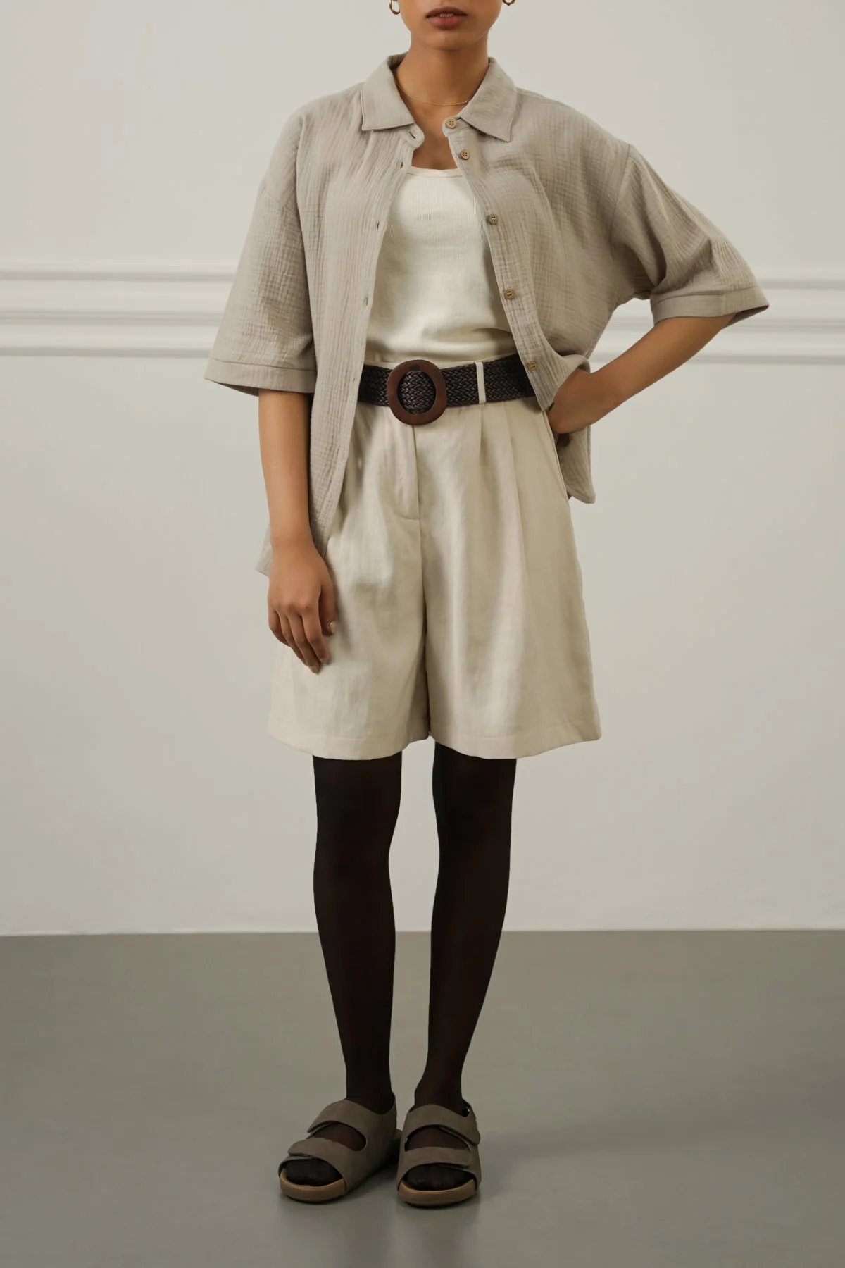 BELTED PLEAT SHORTS - Image 6
