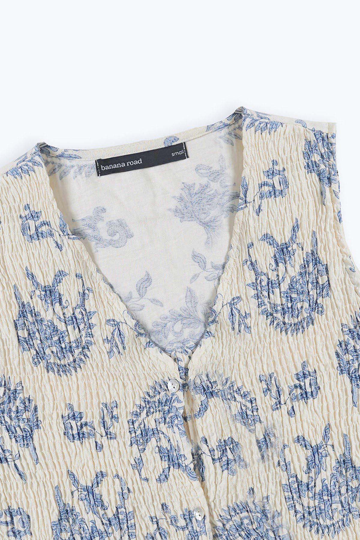 BLUE SMOCKED VEST - Image 5