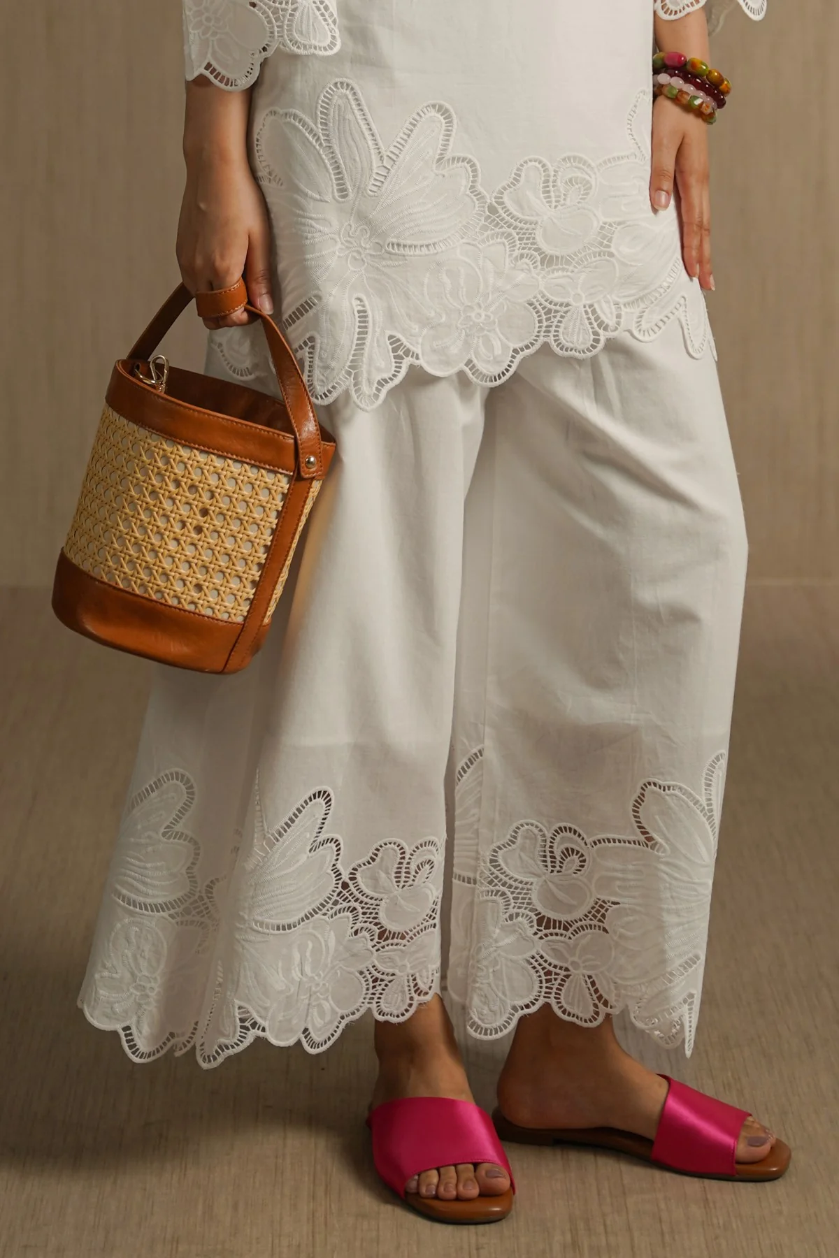 BOTANICAL CUTWORK PANTS
