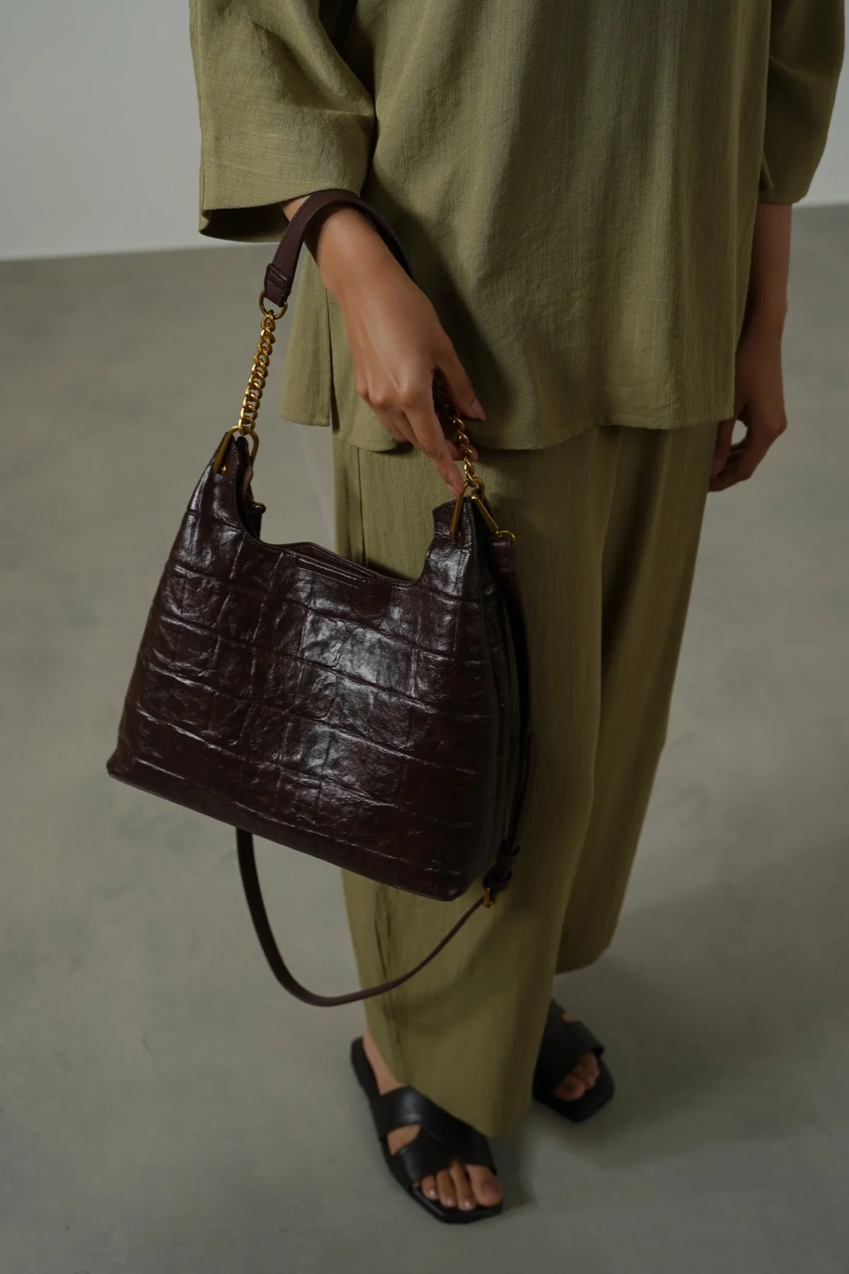 CARMO EMBOSSED SHOULDER BAG