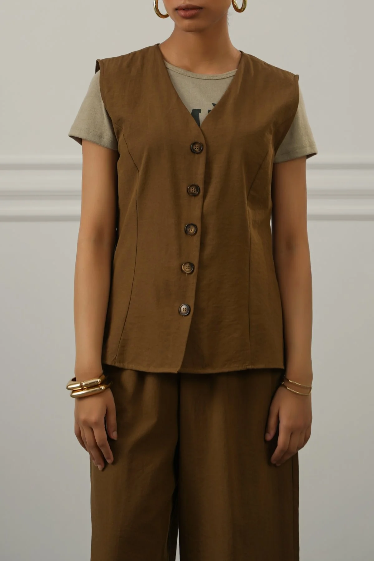CASUAL COTTON MIX VEST - Image 6