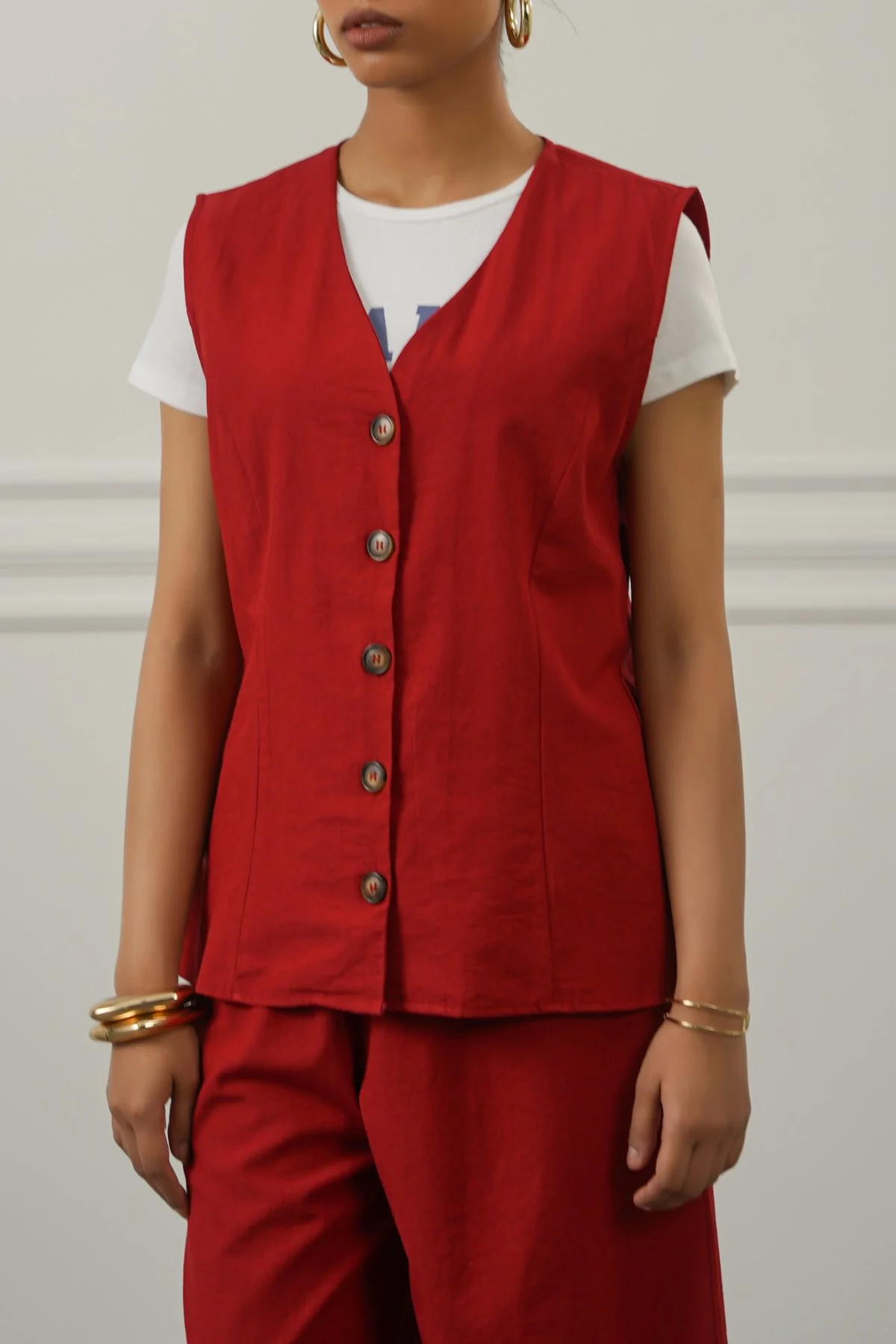 CASUAL COTTON MIX VEST