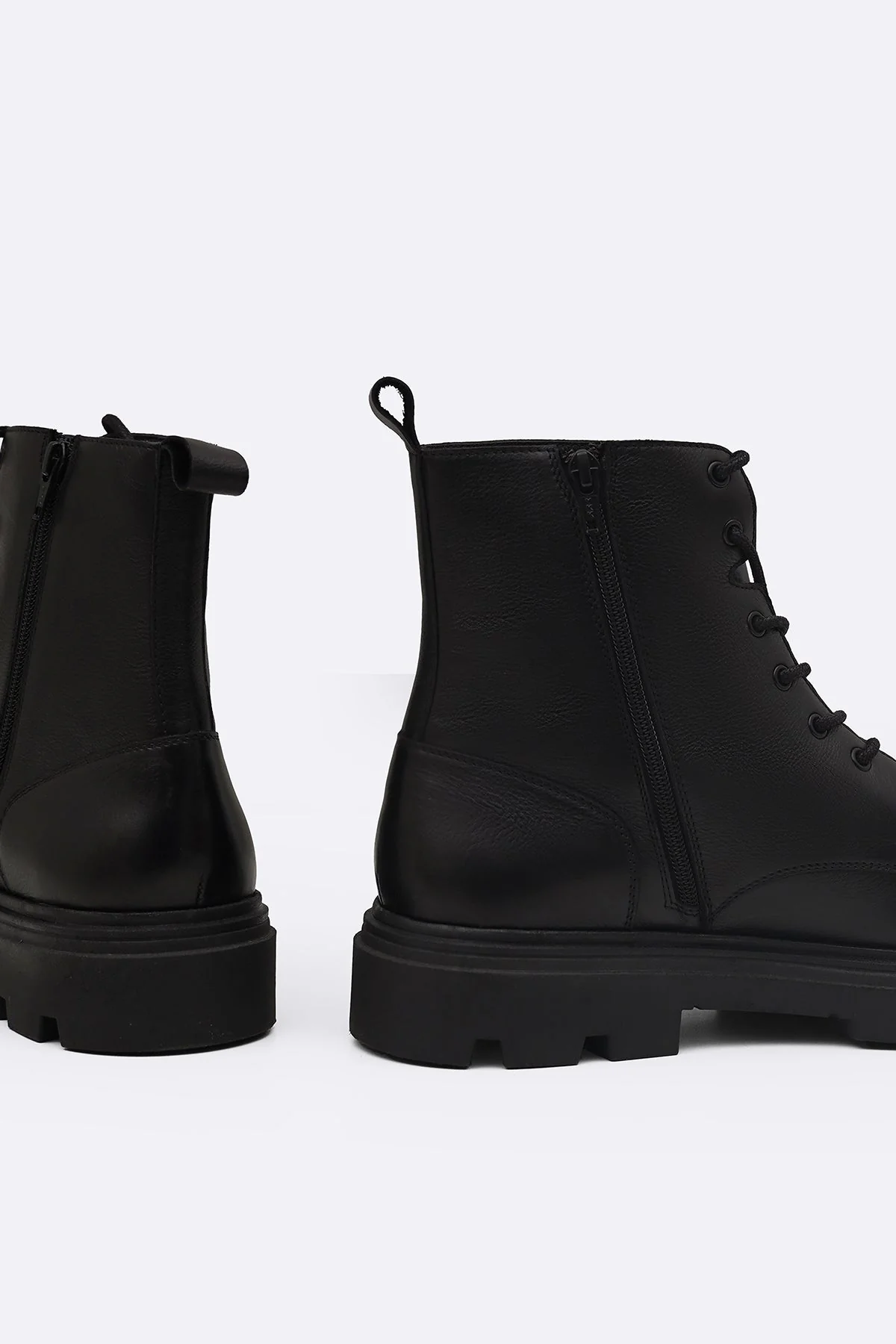 CHUNKY LEATHER BIKER BOOTS - Image 9