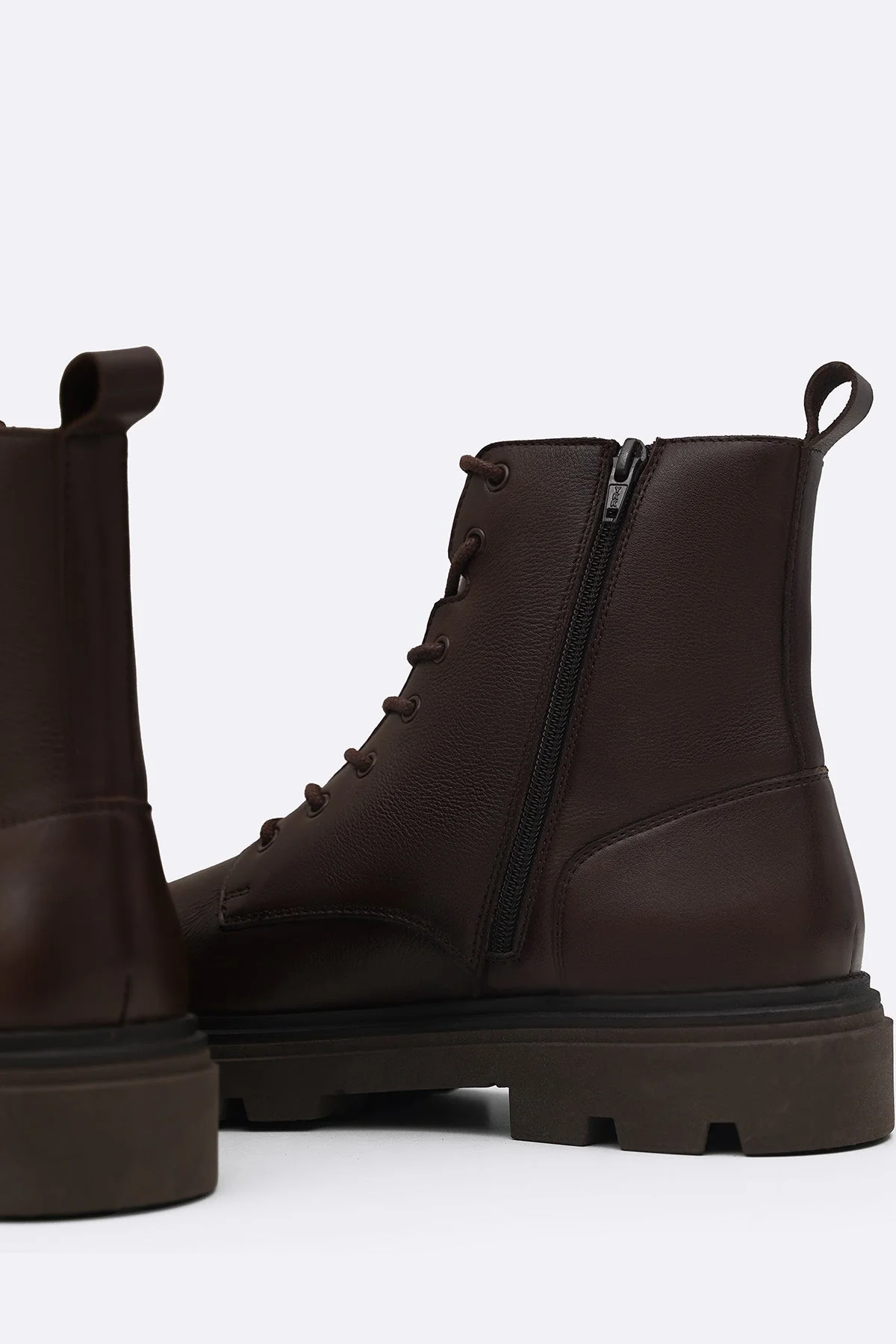 CHUNKY LEATHER BIKER BOOTS - Image 8