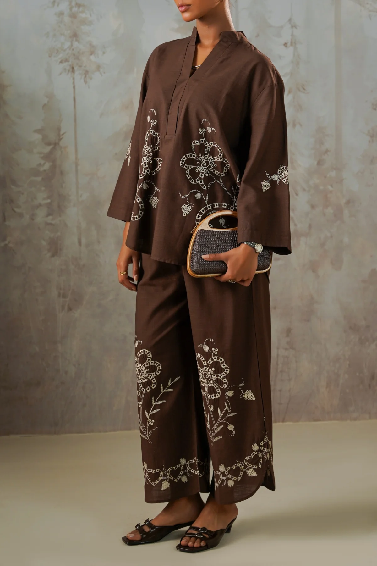 COCOA EYELET BARREL CULOTTES