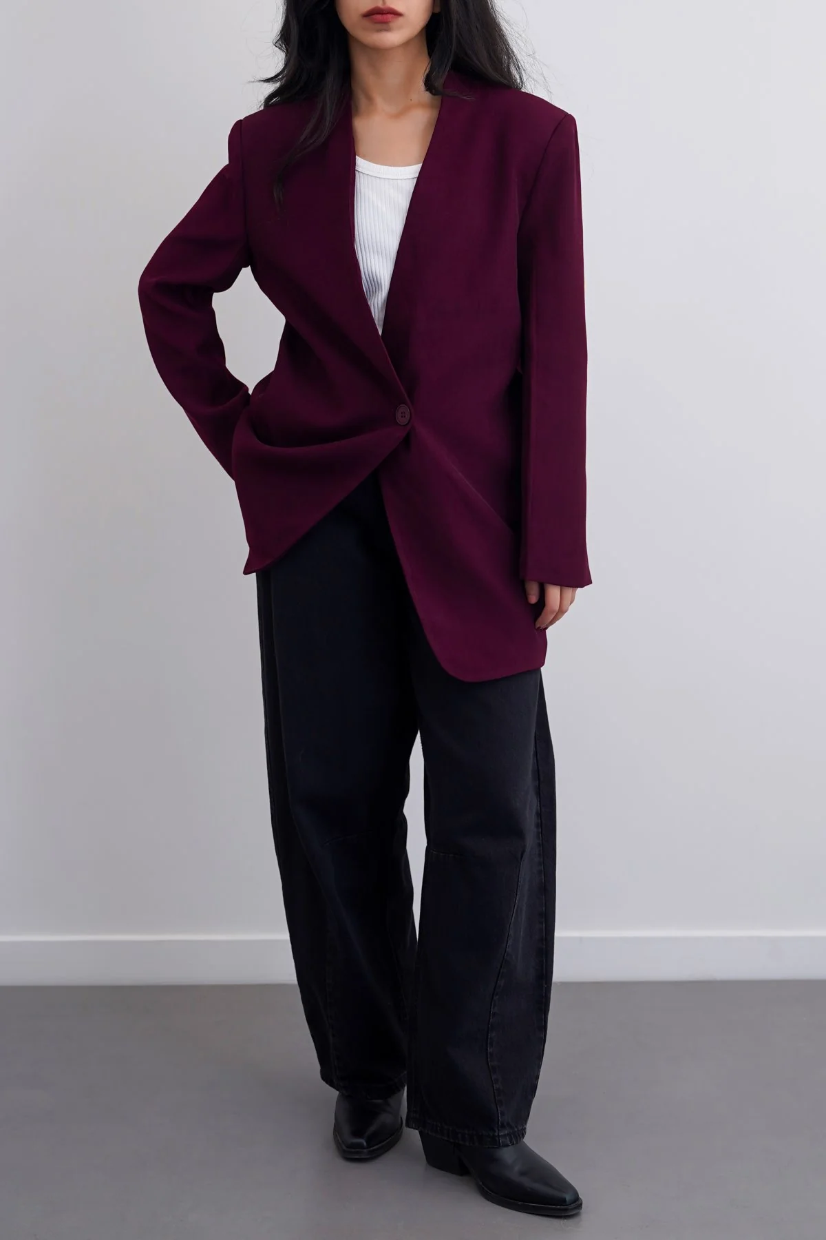 COLLARLESS BLAZER - Image 4