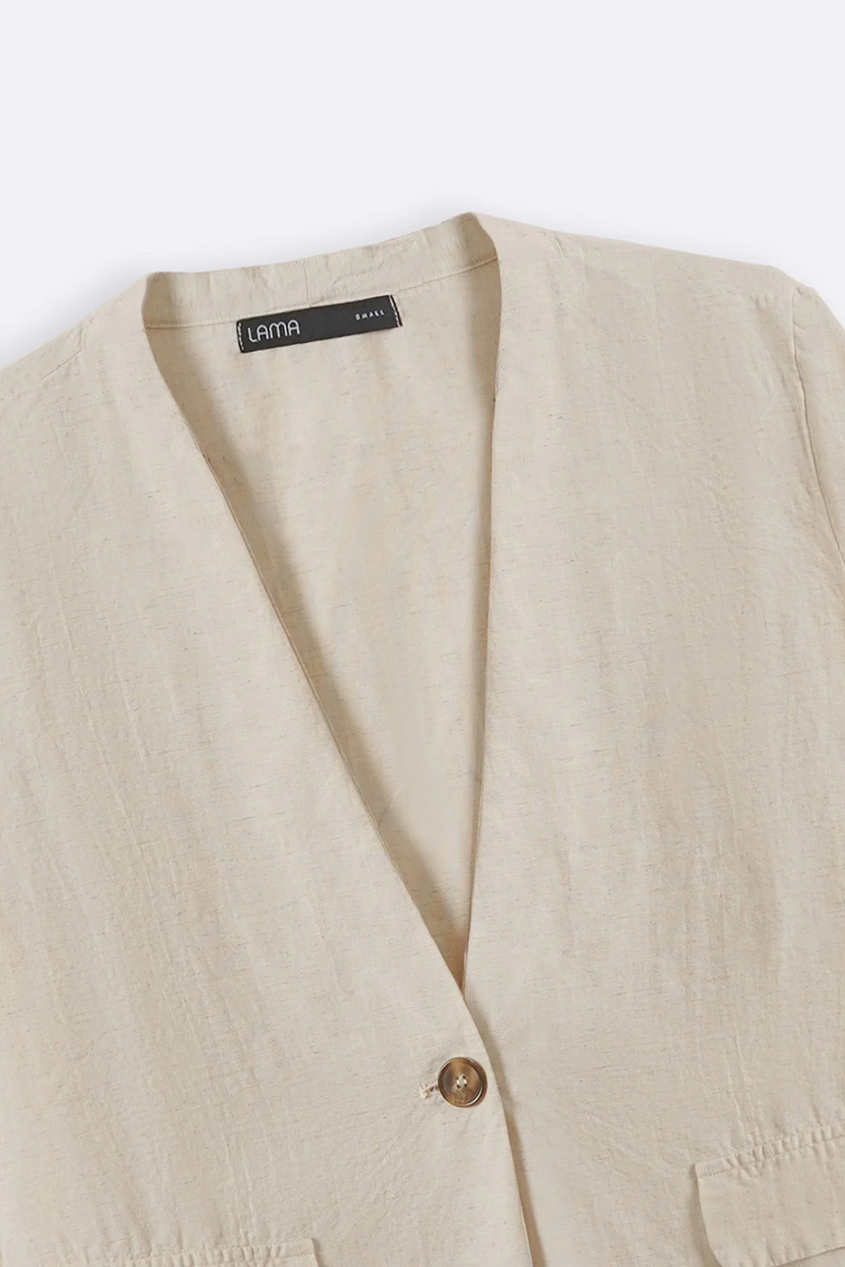 COLLARLESS LINEN BLAZER - Image 8