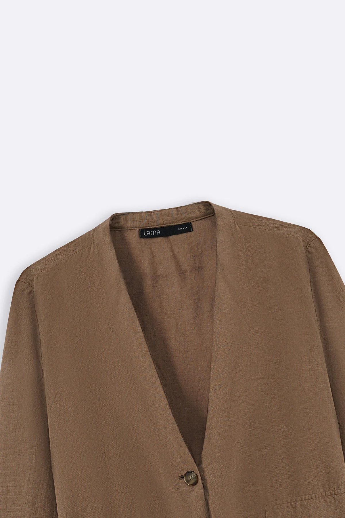 COLLARLESS LINEN BLAZER - Image 7