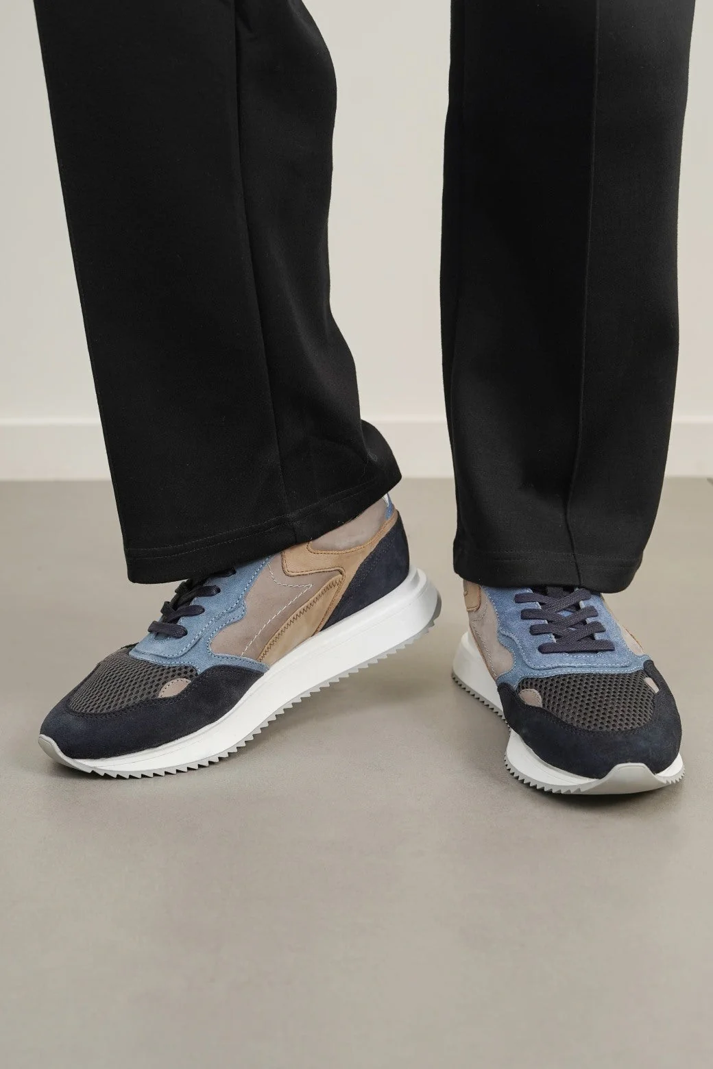 CONTRAST LEATHER JOGGERS - Image 2