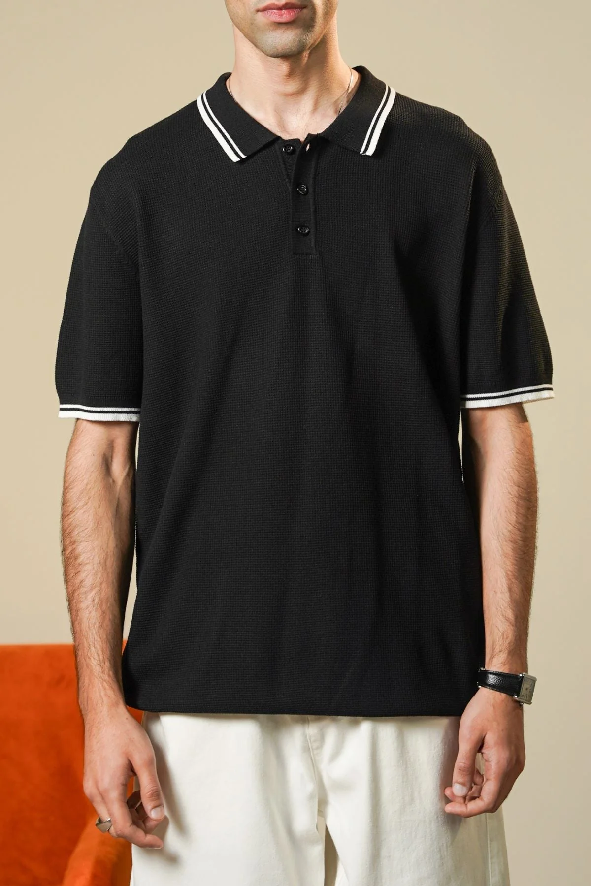 CONTRAST TIPPING POLO