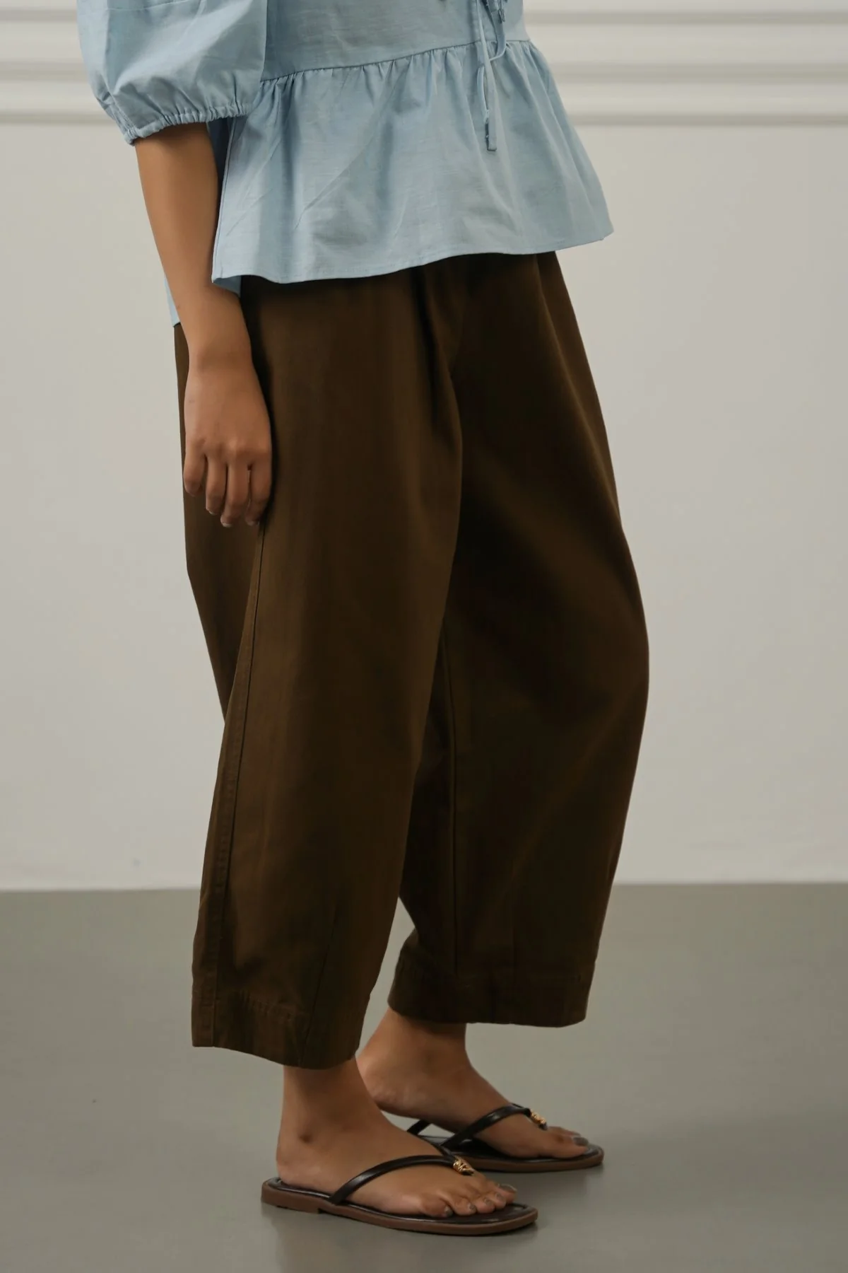 COTTON HERRINGBONE PANTS - Image 6