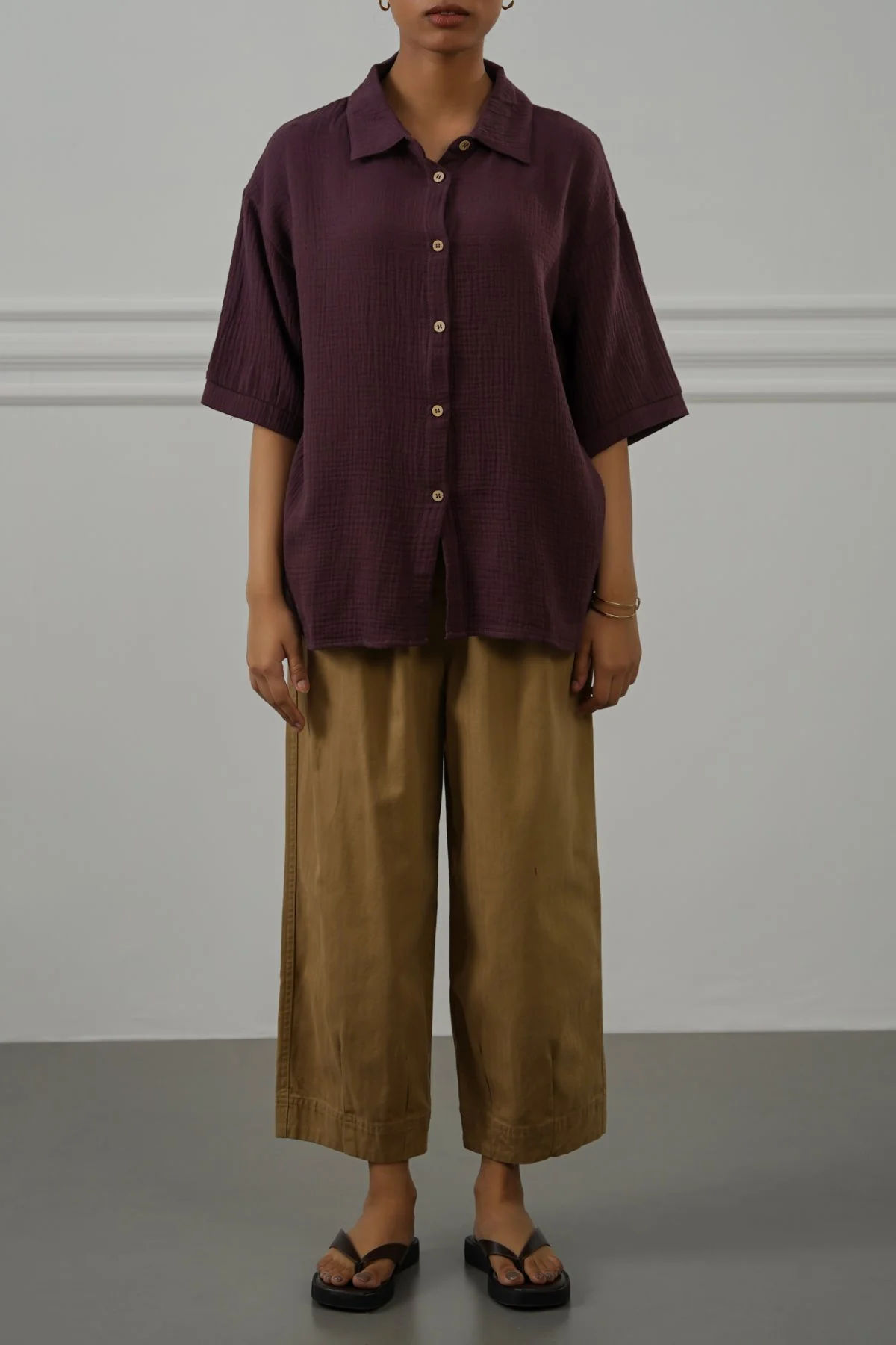 COTTON HERRINGBONE PANTS - Image 4
