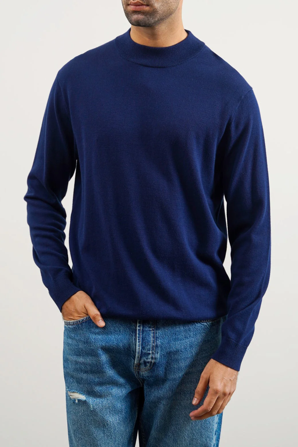 COTTON HIGH-CREW JUMPER - Image 5