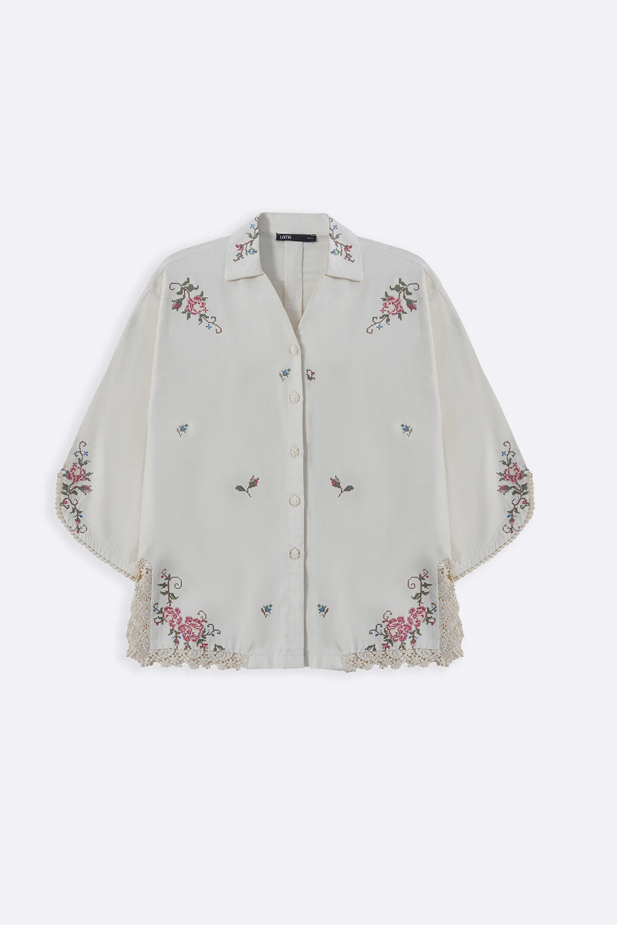 COTTON LACE ROSE SHIRT - Image 2