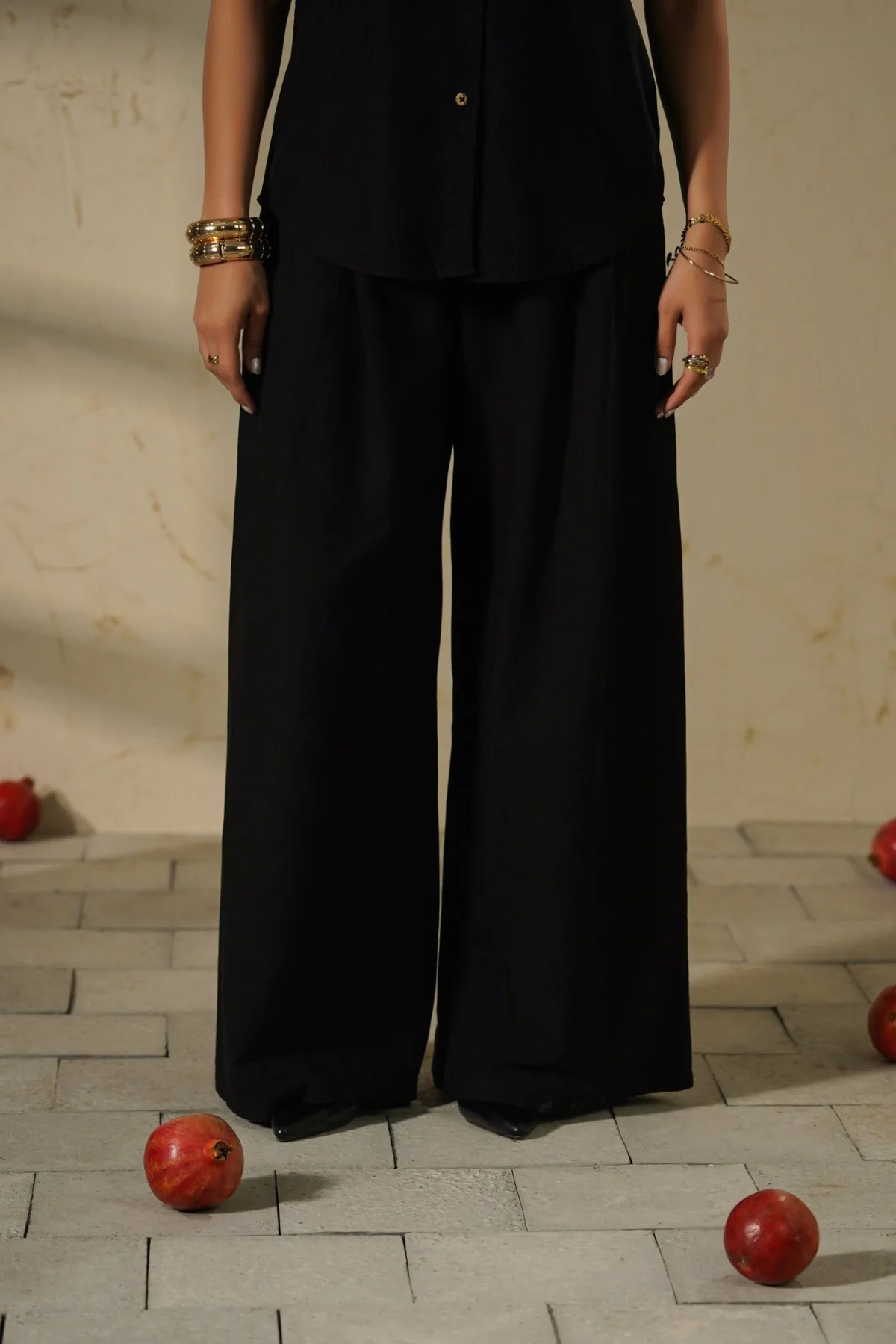 COTTON LINEN PLEAT PANTS