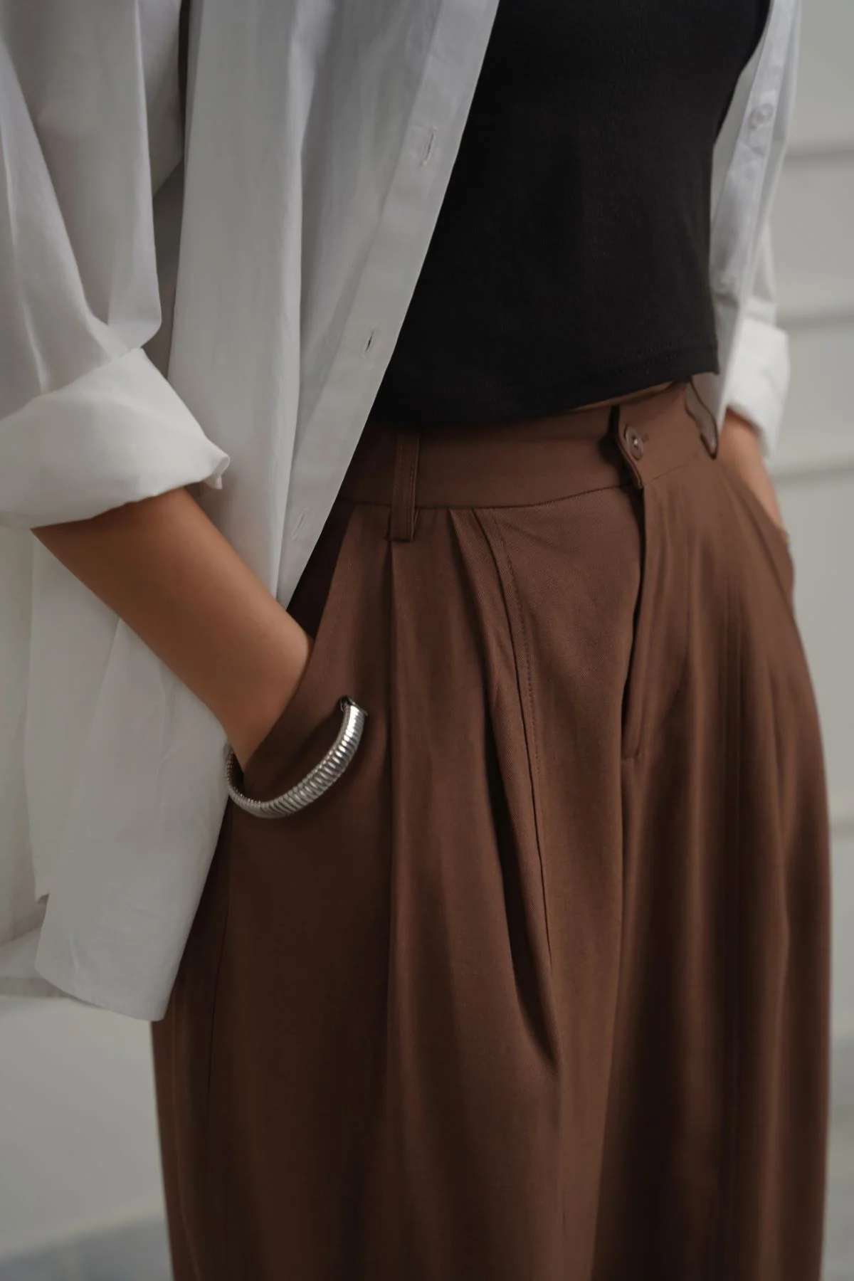COTTON-TENCEL CROPPED PANTS - Image 4