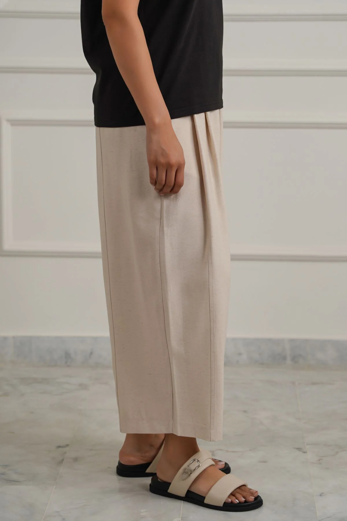 COTTON-TENCEL CROPPED PANTS - Image 3
