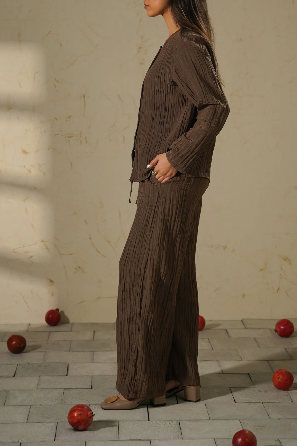 CRINKLE WIDE PANTS - Image 6