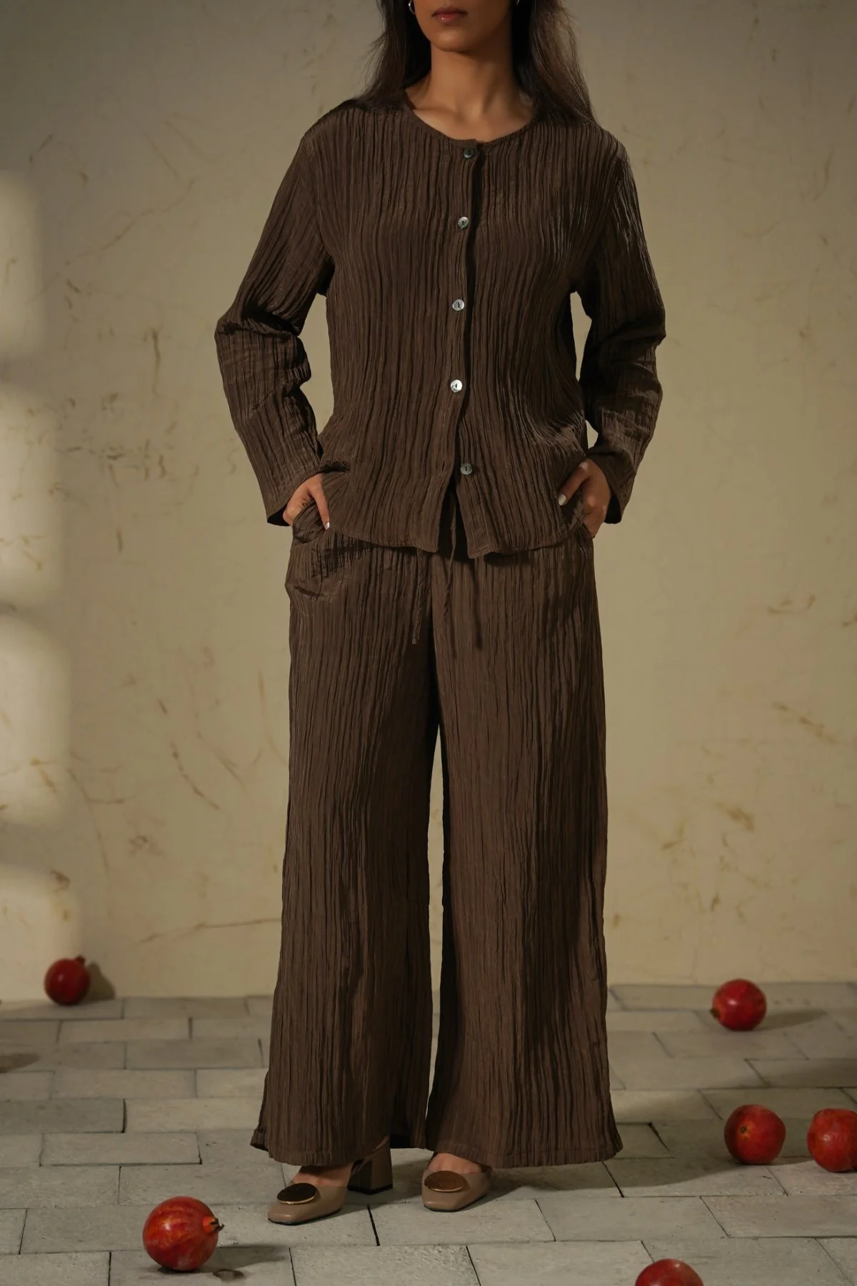 CRINKLE WIDE PANTS - Image 7