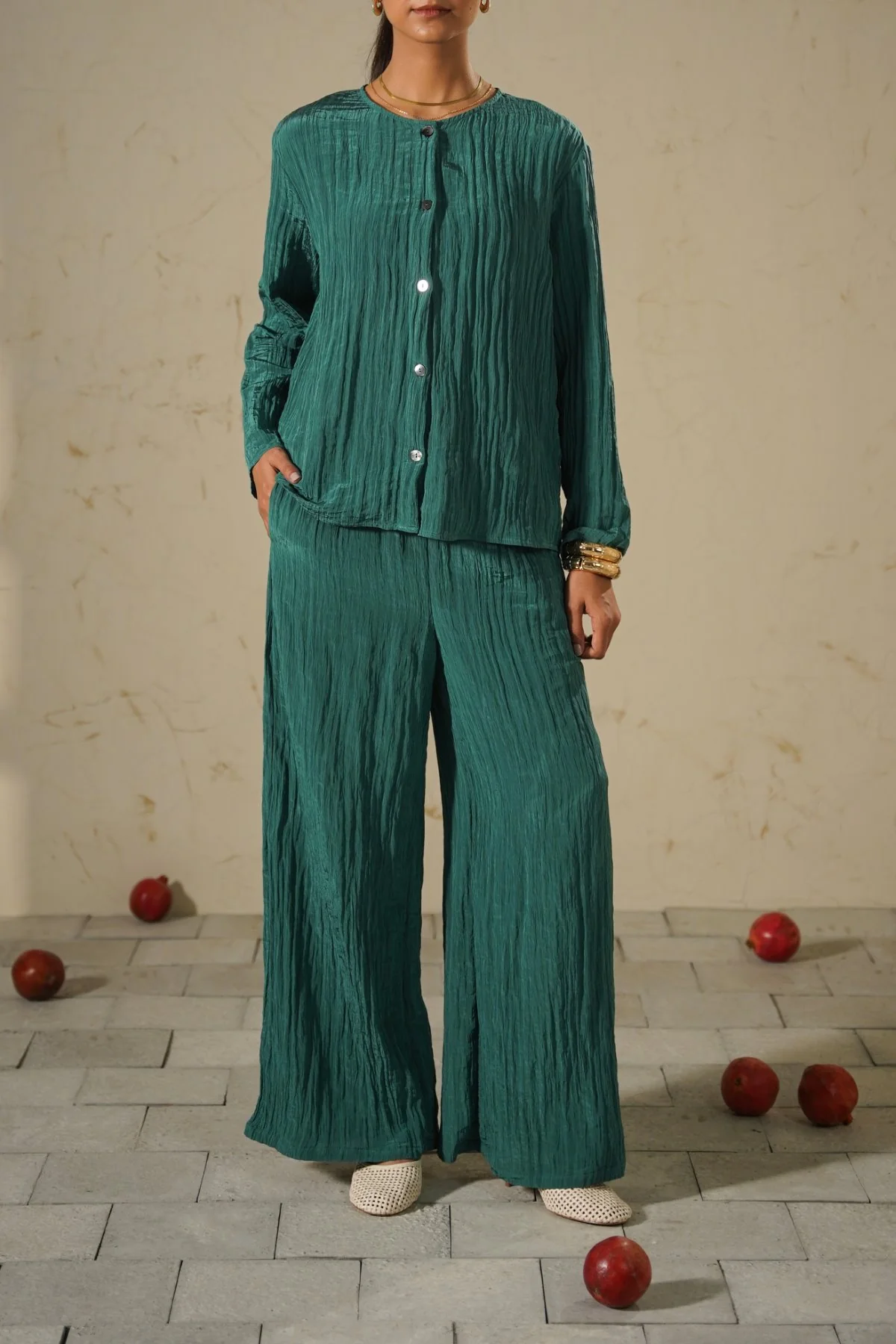 CRINKLE WIDE PANTS - Image 4