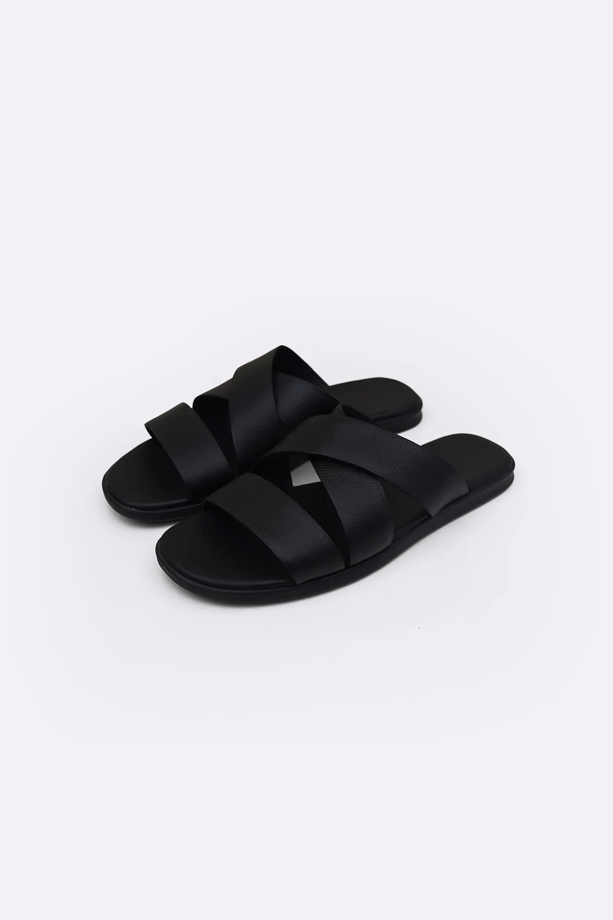 CROSS LEATHER SLIDES - Image 2