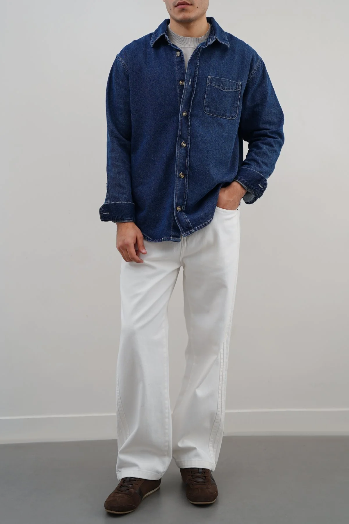DARK WASH DENIM SHIRT - Image 4