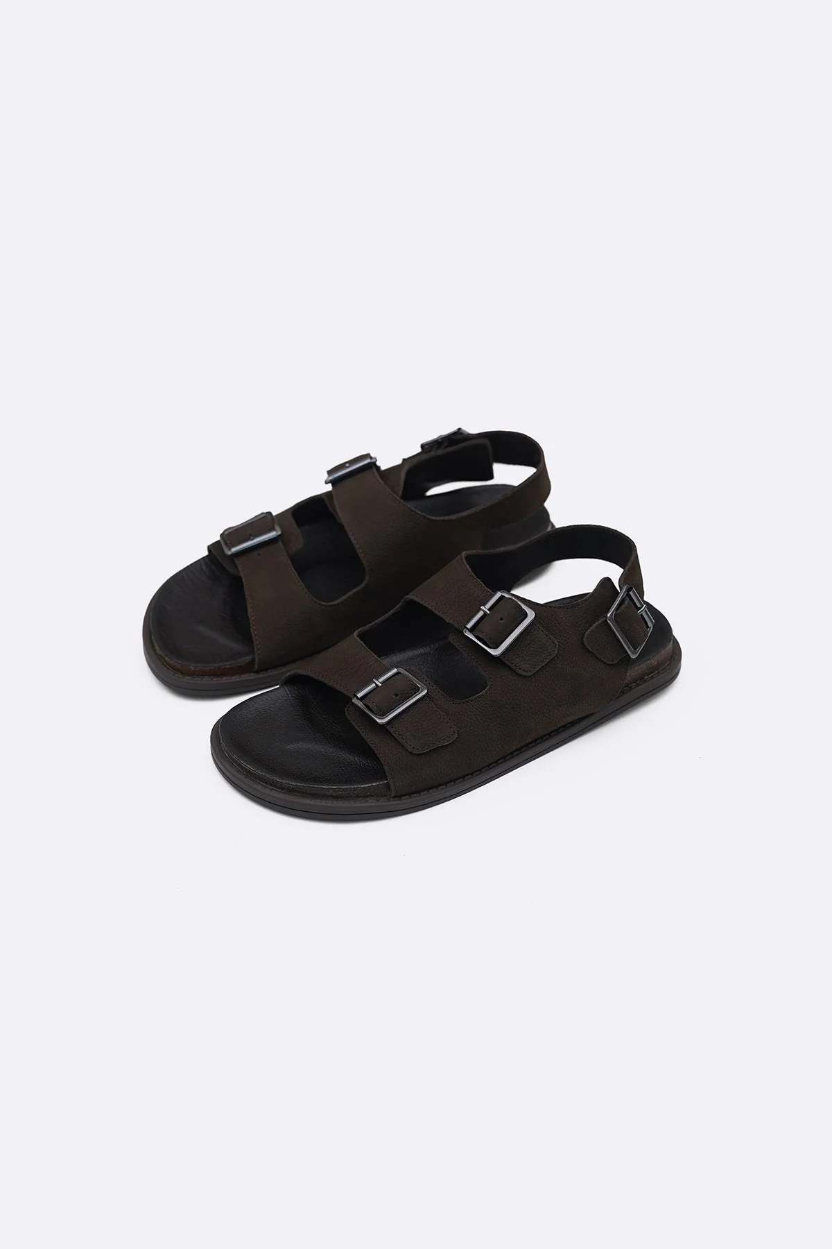 DOUBLE STRAP LEATHER SANDALS - Image 4