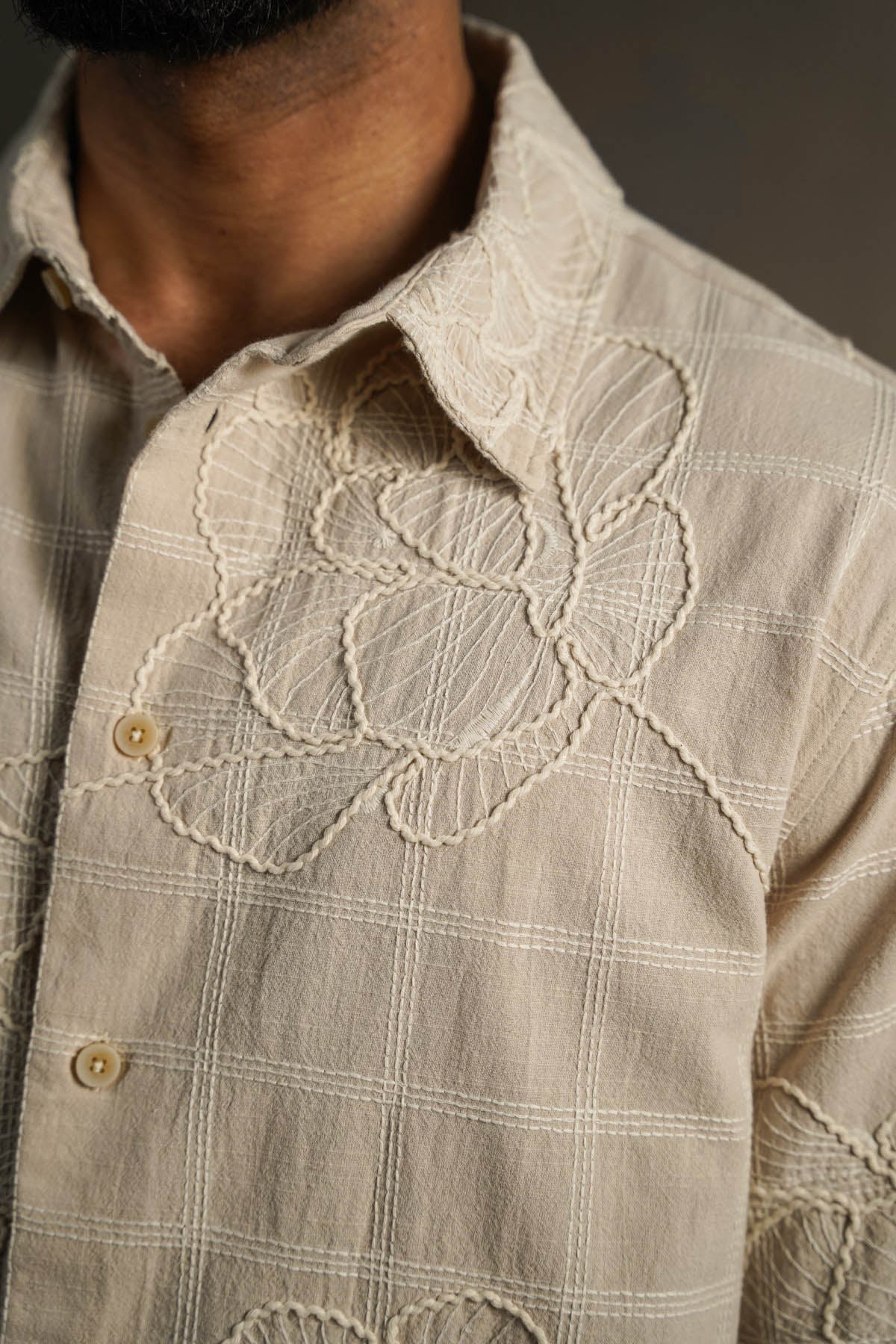 ECRU LINE COTTON SHIRT - Image 3