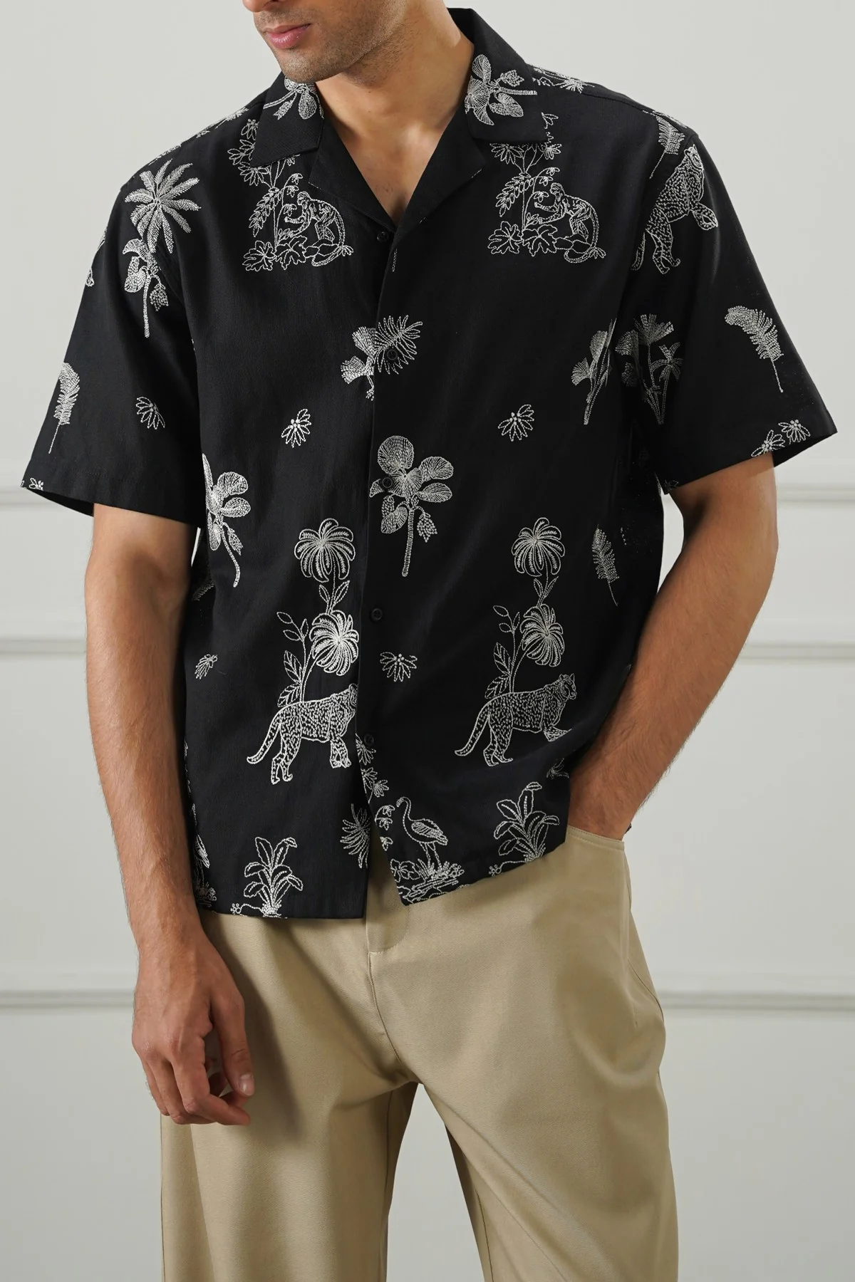 EMBROIDERED DOBBY SHIRT