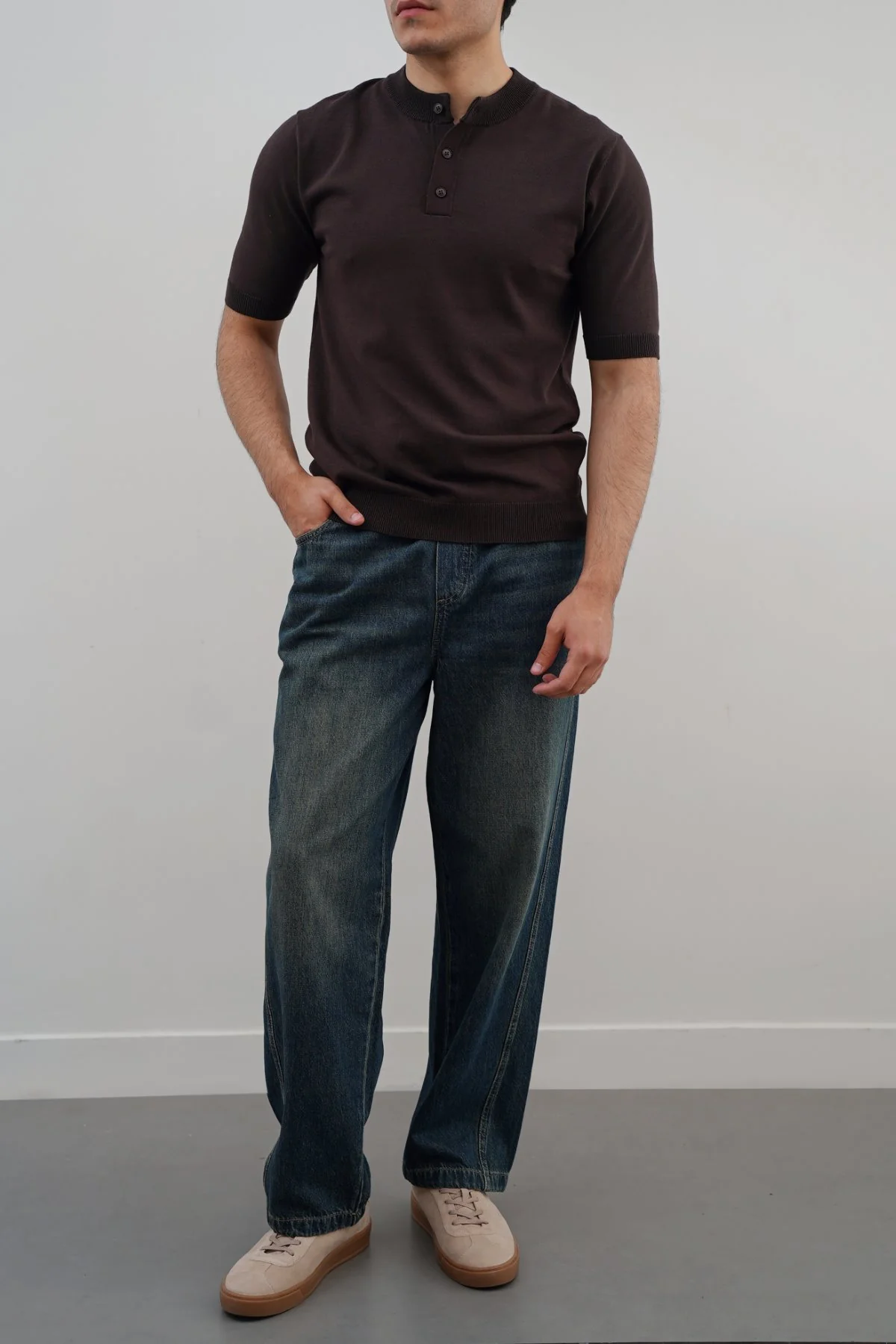 SOFT KNIT HENLEY SHIRT - Image 3