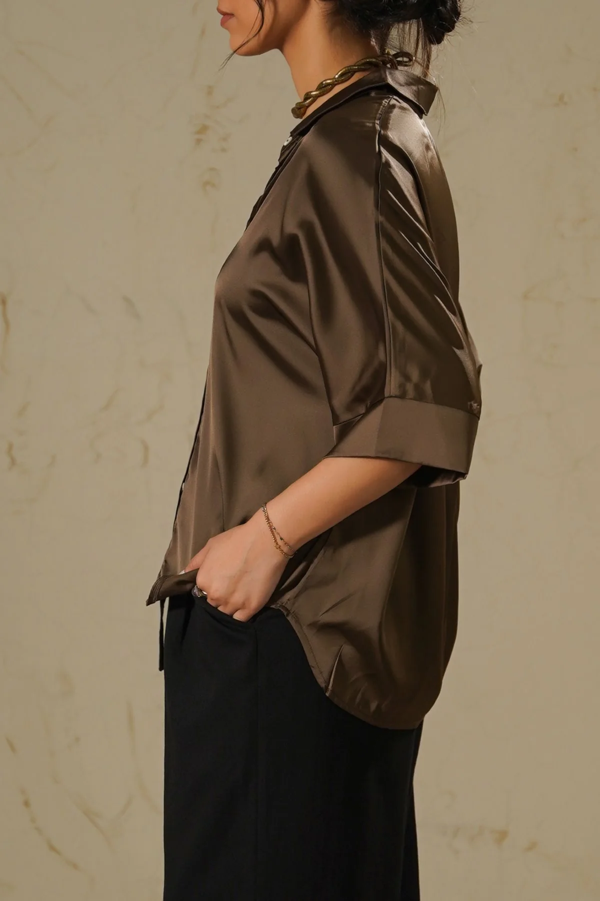 EVENING SATIN BLOUSE - Image 4