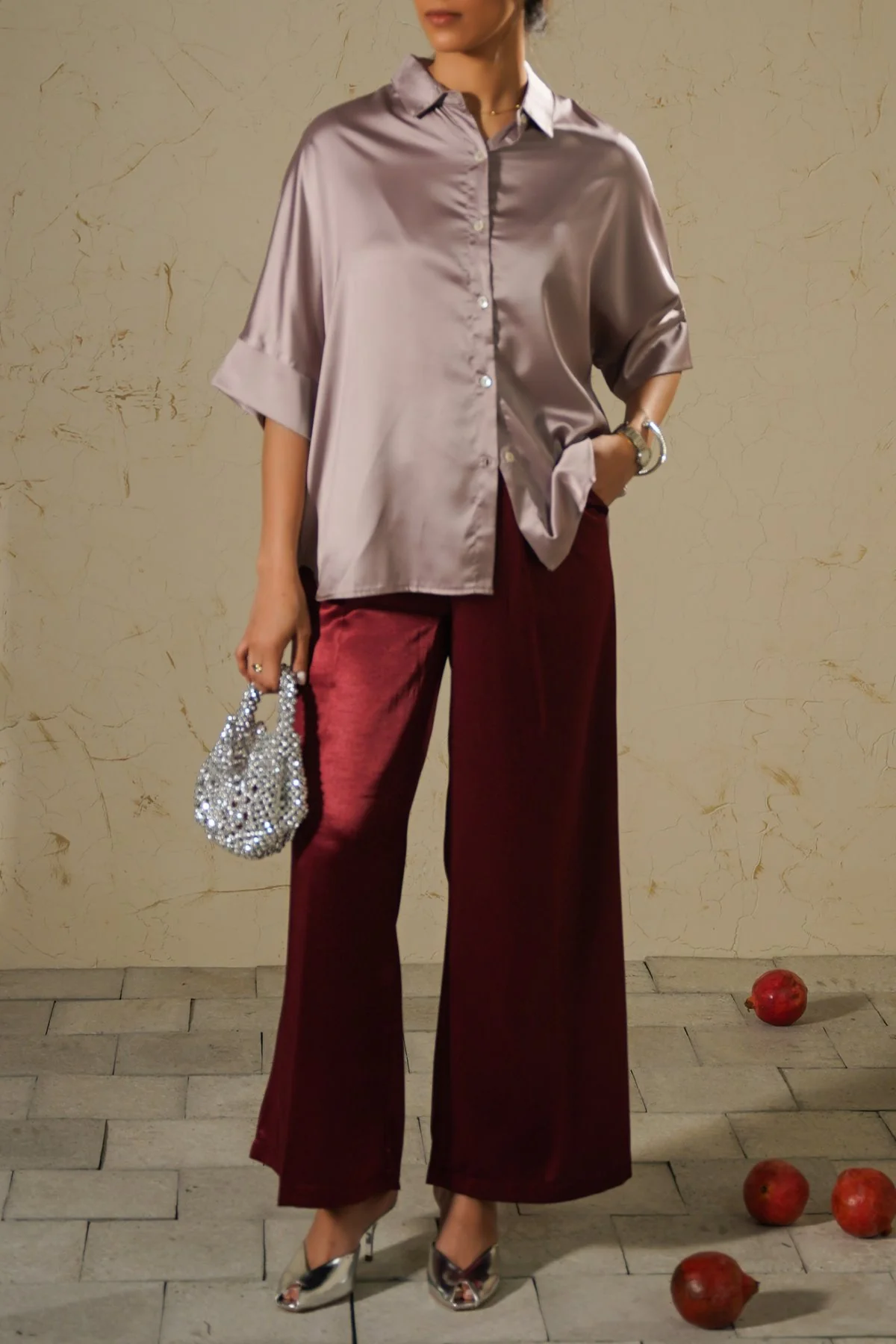 EVENING SATIN BLOUSE