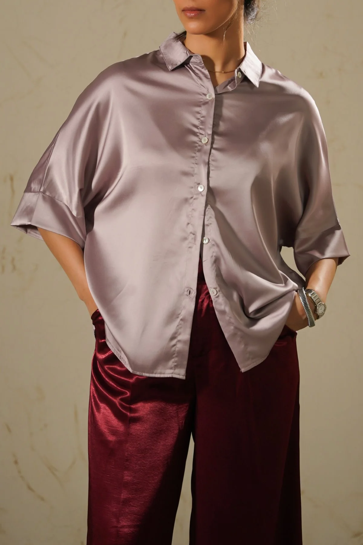 EVENING SATIN BLOUSE - Image 5