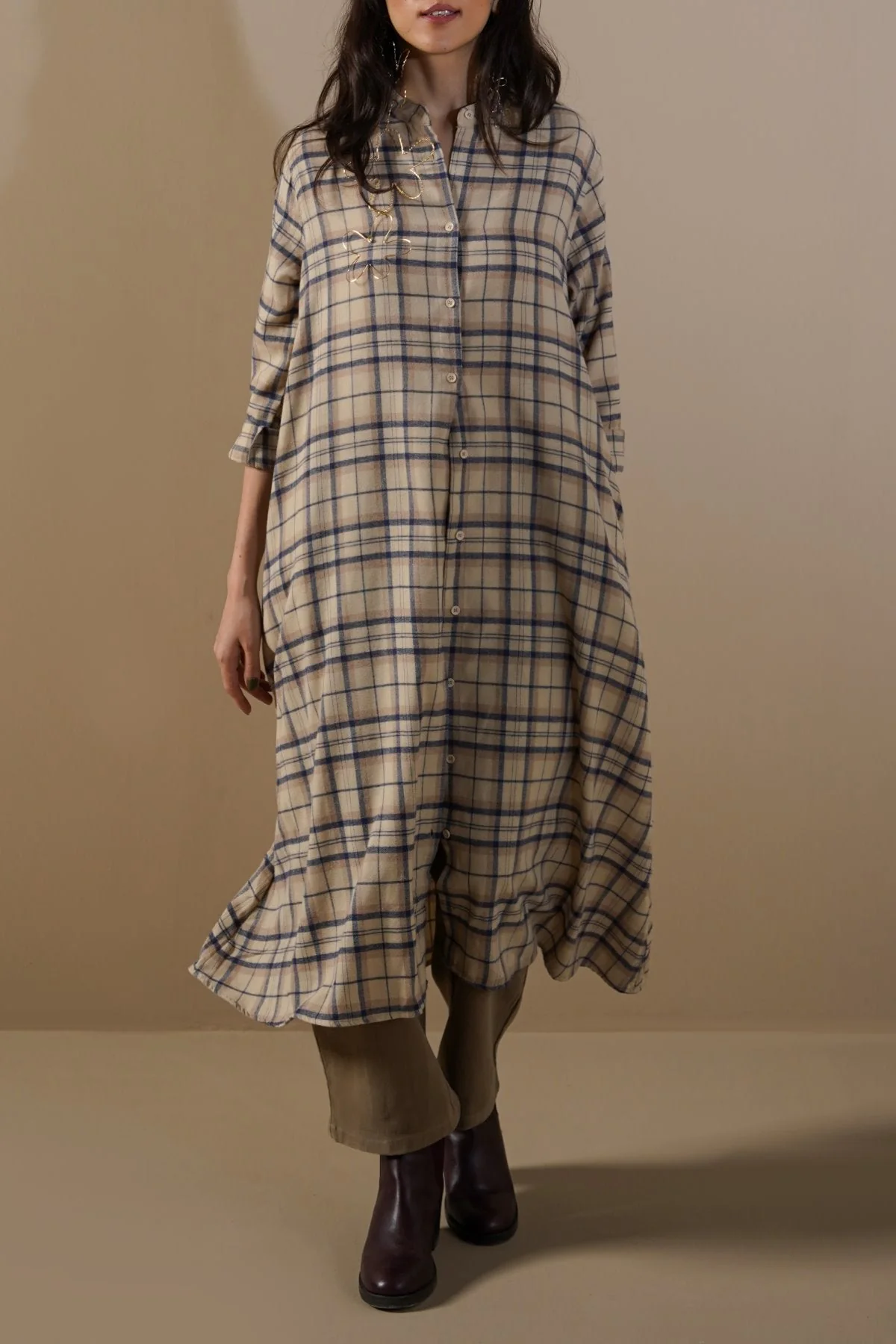 FLANNEL SHIRT DRESS