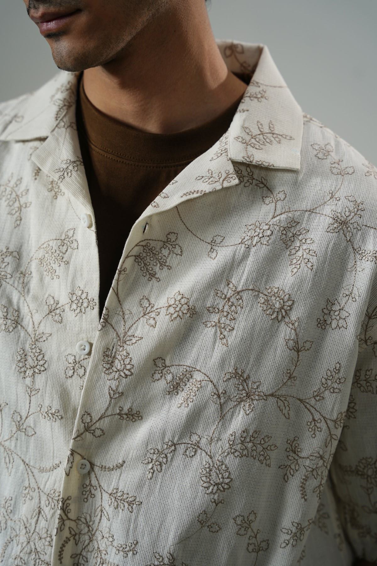 FLORAL EMBROIDERED SHIRT - Image 3