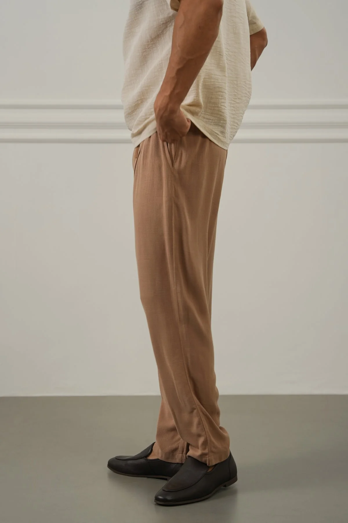 FLOWY BLENDED LINEN TROUSERS - Image 5