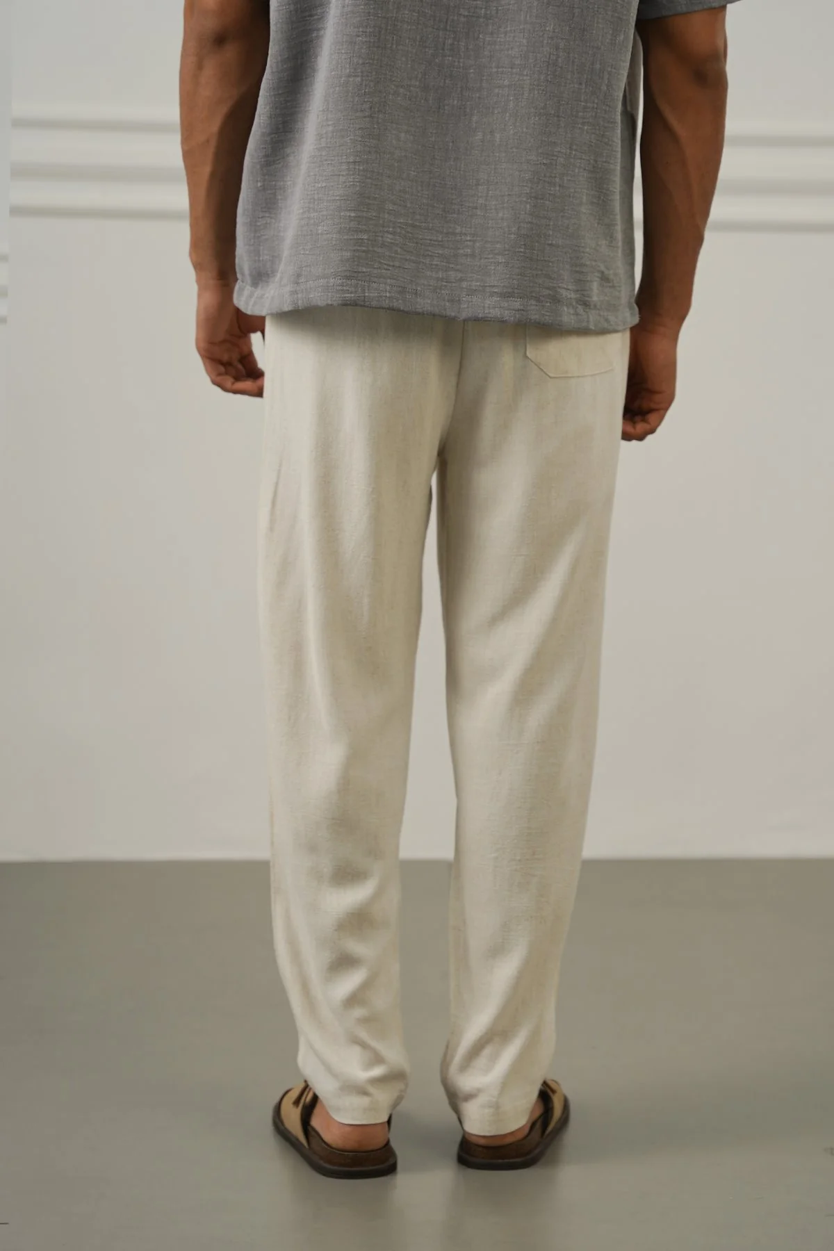 FLOWY BLENDED LINEN TROUSERS - Image 3