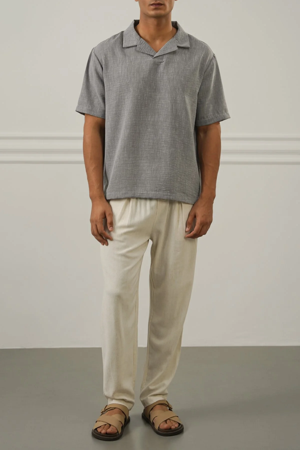 FLOWY BLENDED LINEN TROUSERS - Image 4