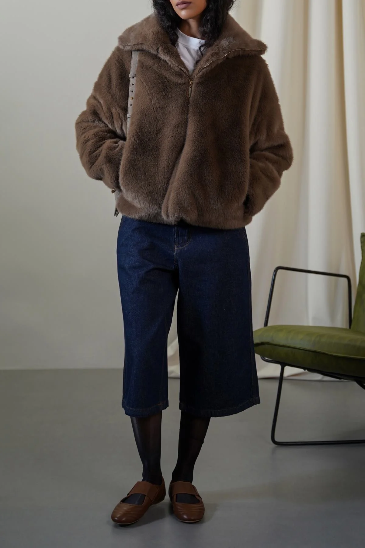 FUNNEL NECK FUR JACKET - Image 3