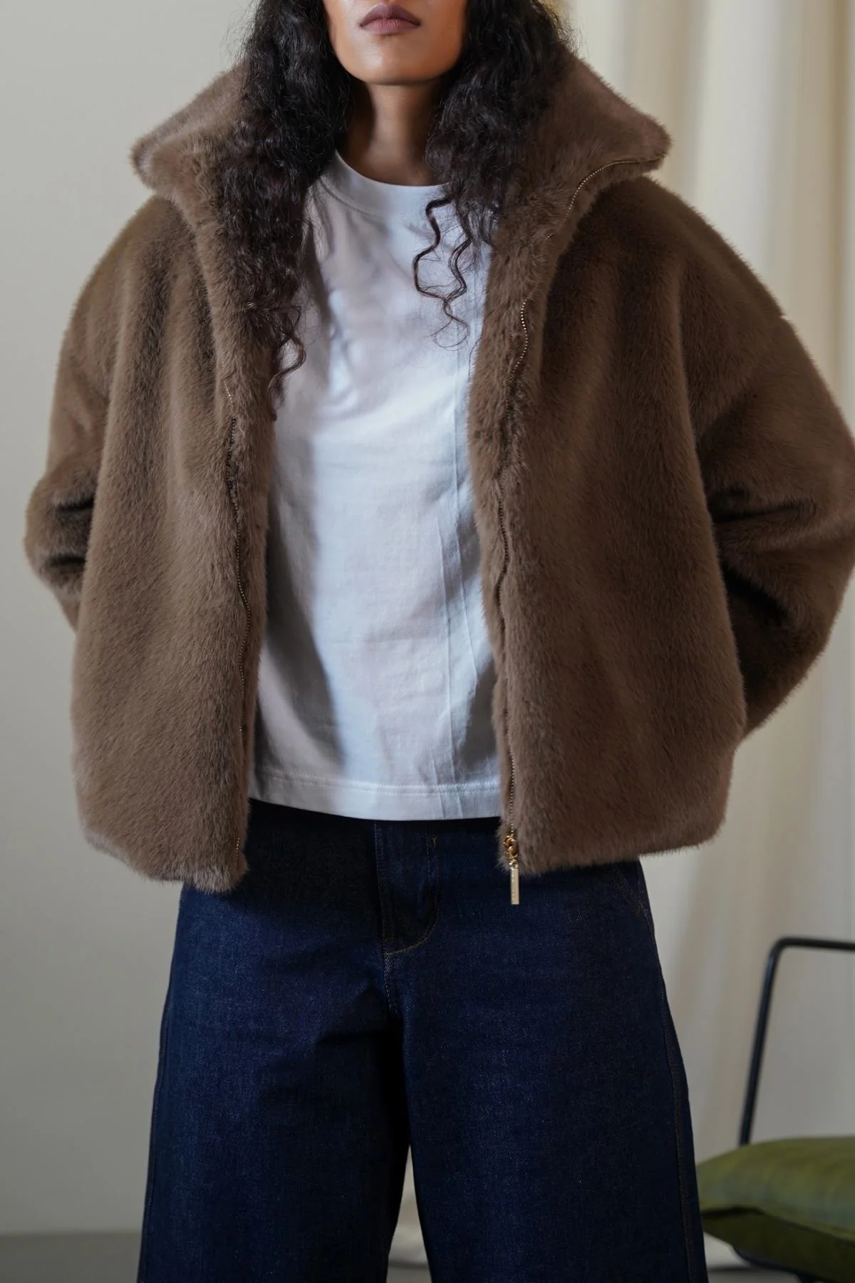 FUNNEL NECK FUR JACKET - Image 6
