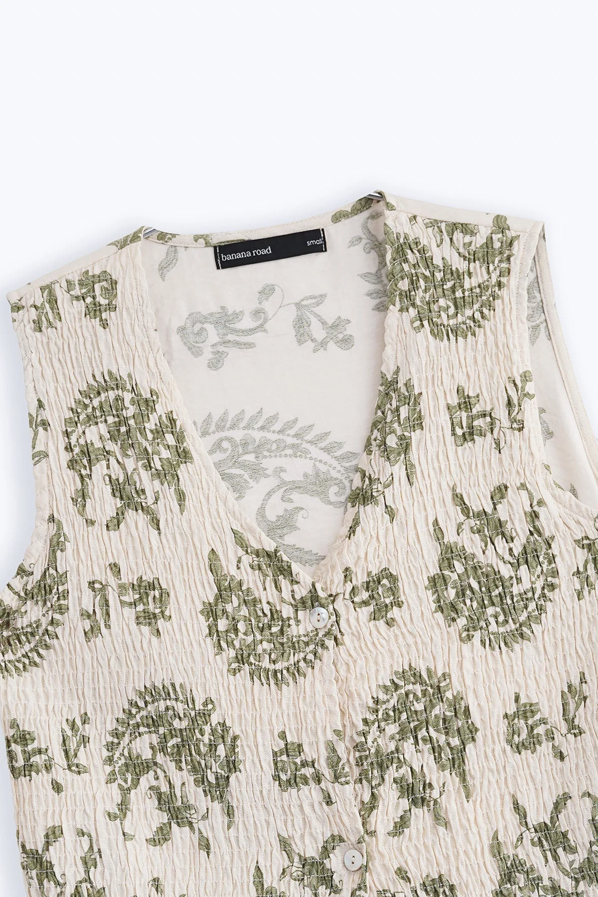 GREEN SMOCKED VEST - Image 6