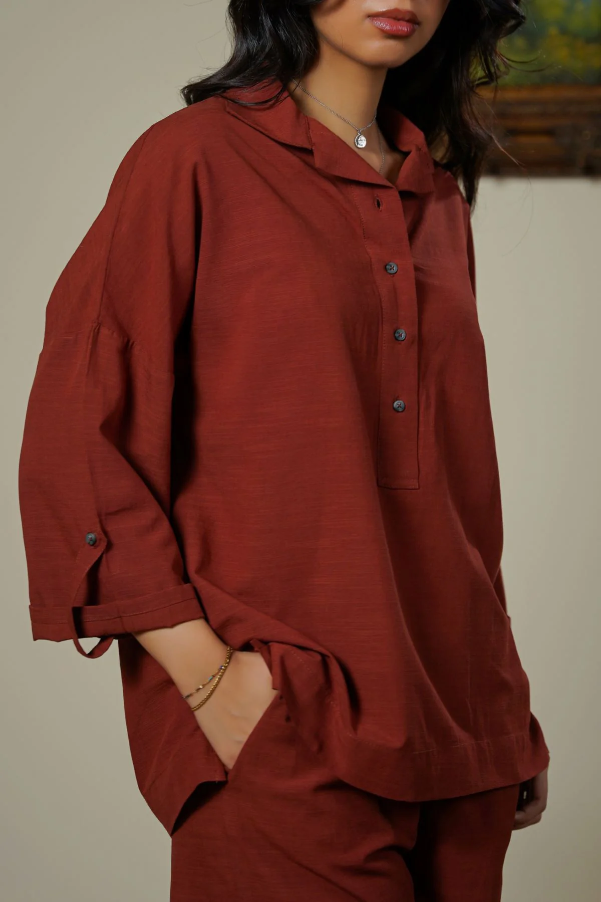 HALF-BUTTON SUMMER SHIRT
